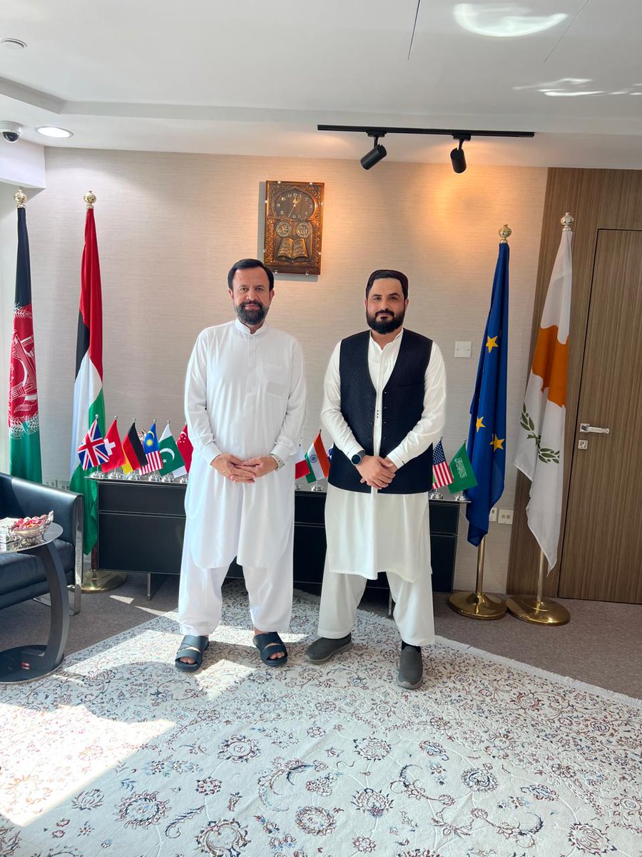 HSaderkhail's tweet photo. Today, I had a productive meeting with Mr. Naseeb Khan, CEO of the Afghanistan Cricket Board, at my office. At the meeting, we discussed the Afghanistan Premier League (APL), sponsorship opportunities, and various ways to further improve cricket in Afghanistan. https://t.co/cwLyVxUsCw