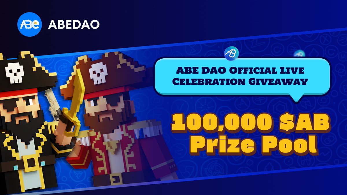 🚀  Split 100,000 $AB Prize Pool  🚀

🎉 To Celebrate our website has officially launched, ABE will airdrop $AB to the luckys! 

🍕 How to participate?
Enter: 💙 &amp; RT &amp; Comment with your ABE UID
⏰ 72Hrs

Immerse the On-Chain Future with ABE. Sign Up NOW: abedao.com/events?id=1