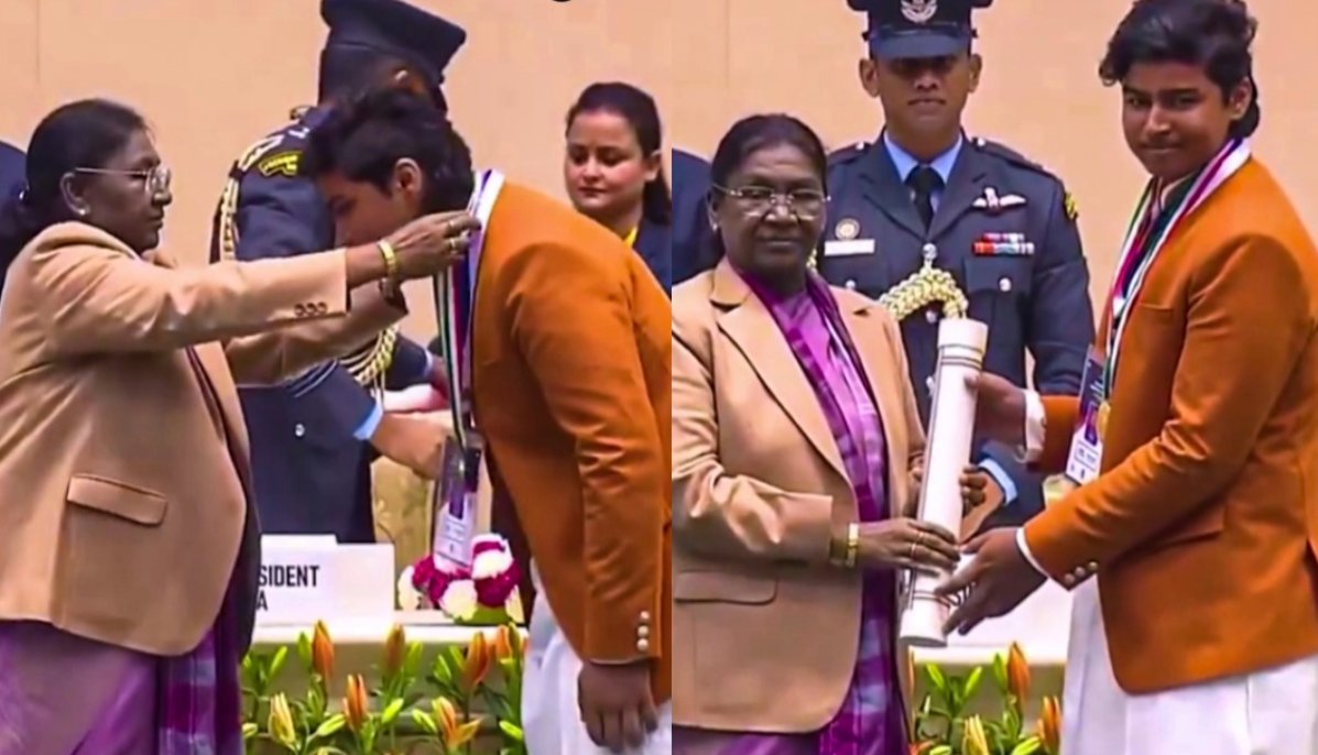 Vaibhav Sooryavanshi has been honoured with the Pradhan Mantri Rashtriya Bal Puraskar 

Country’s highest civilian award for children. 👏✨