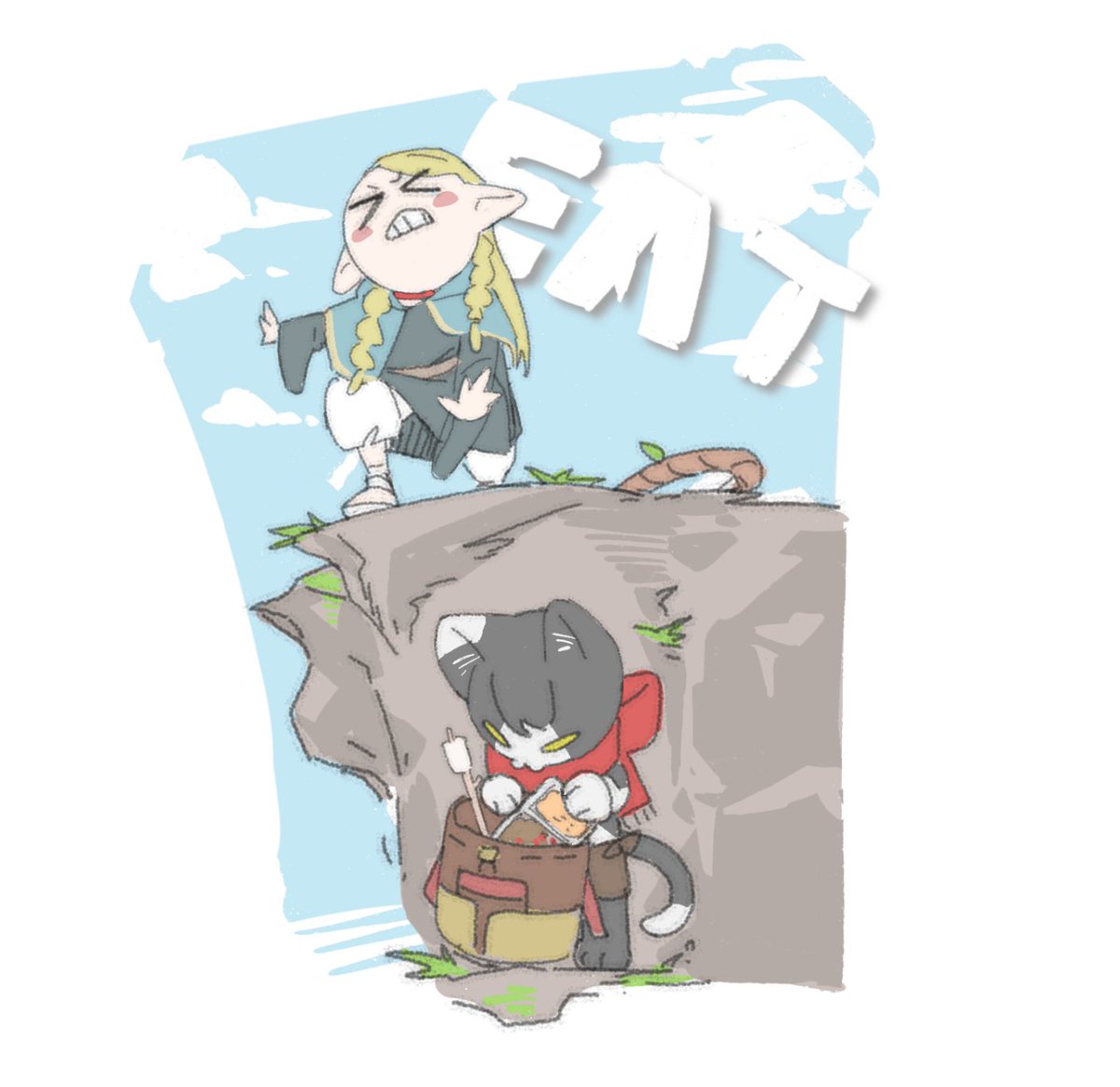 RafficLoi's tweet image. #Procreate #characterdesign #イラスト #illustration #painting #artwork #drawing #artist #izutsumi #ダンジョン飯 #fanart #peak