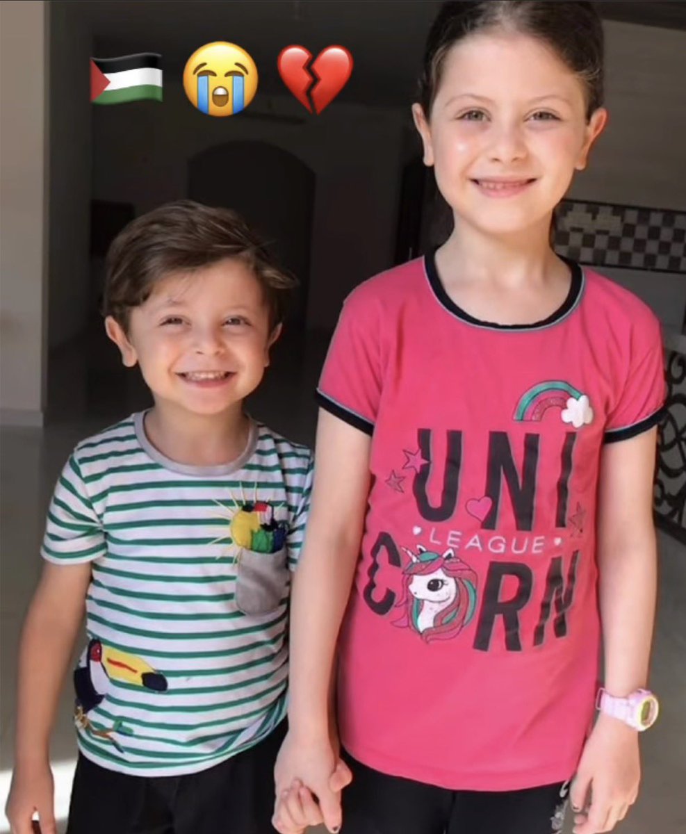 Astridueil's tweet photo. 9-year-old Mayar and 6-year-old Bilal were seeking refuge inside a UN school.

Israel didn't spare the lives of these innocent kids! https://t.co/dhWXDmAZwR