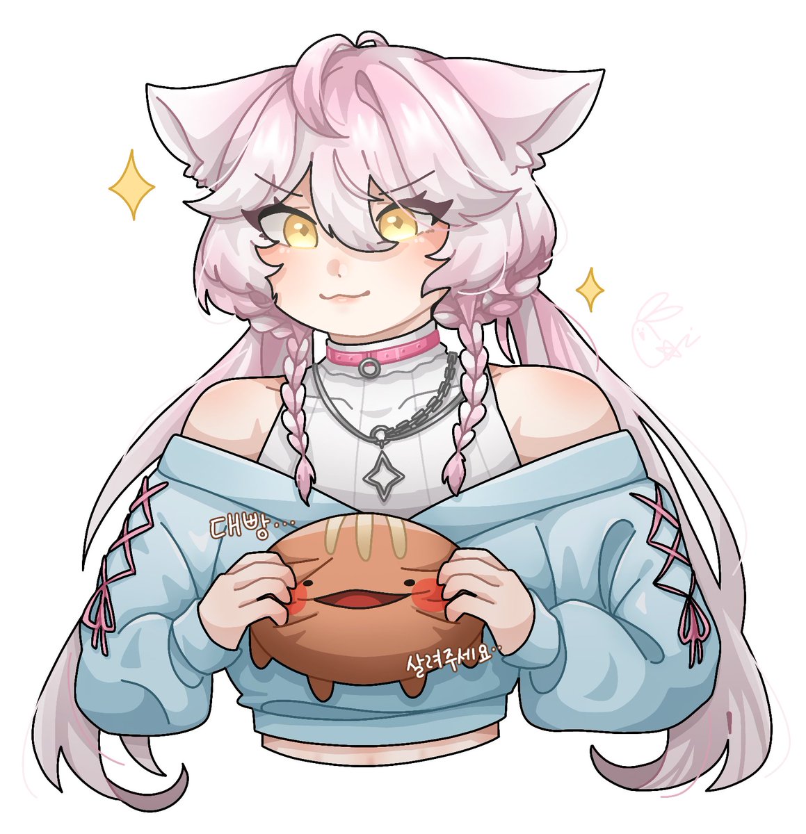 빵실한 머리카락에 고양이상(특:진짜고양이임) 미인이 어깨를 드러내는 옷을 입는다는건 사랑해달라는 말이 아닐까요? 

#바삭 #제빵