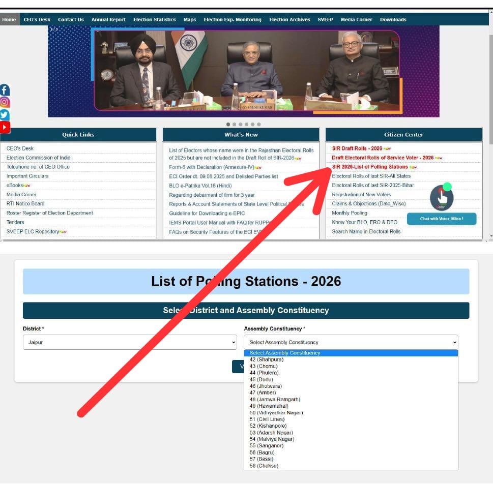 👉मतदाता सूची विशेष गहन पुनरीक्षण–2026
👉मतदान केंद्रों के पुनर्गठन उपरांत विधानसभा वार मतदान केन्द्रों की सूची अब <a href="/CeoRajasthan/">CEO RAJASTHAN</a> की वेबसाइट 
election.rajasthan.gov.in
पर उपलब्ध है ।
#मतदाताओं की सुविधा के लिए सदैव तत्पर निर्वाचन विभाग ✌️

#शुद्धमतदातासूचीमजबूतलोकतंत्र 
<a href="/ECISVEEP/">Election Commission of India</a>