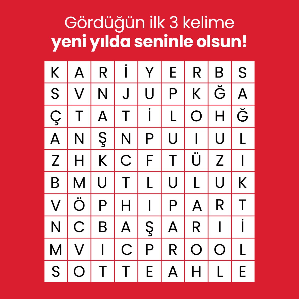 Gördüğünüz ilk 3 kelimeyi ve yeni yılda dileğinizi yorumlarda paylaşın ❤️

#Pakmaya #YeniYıl