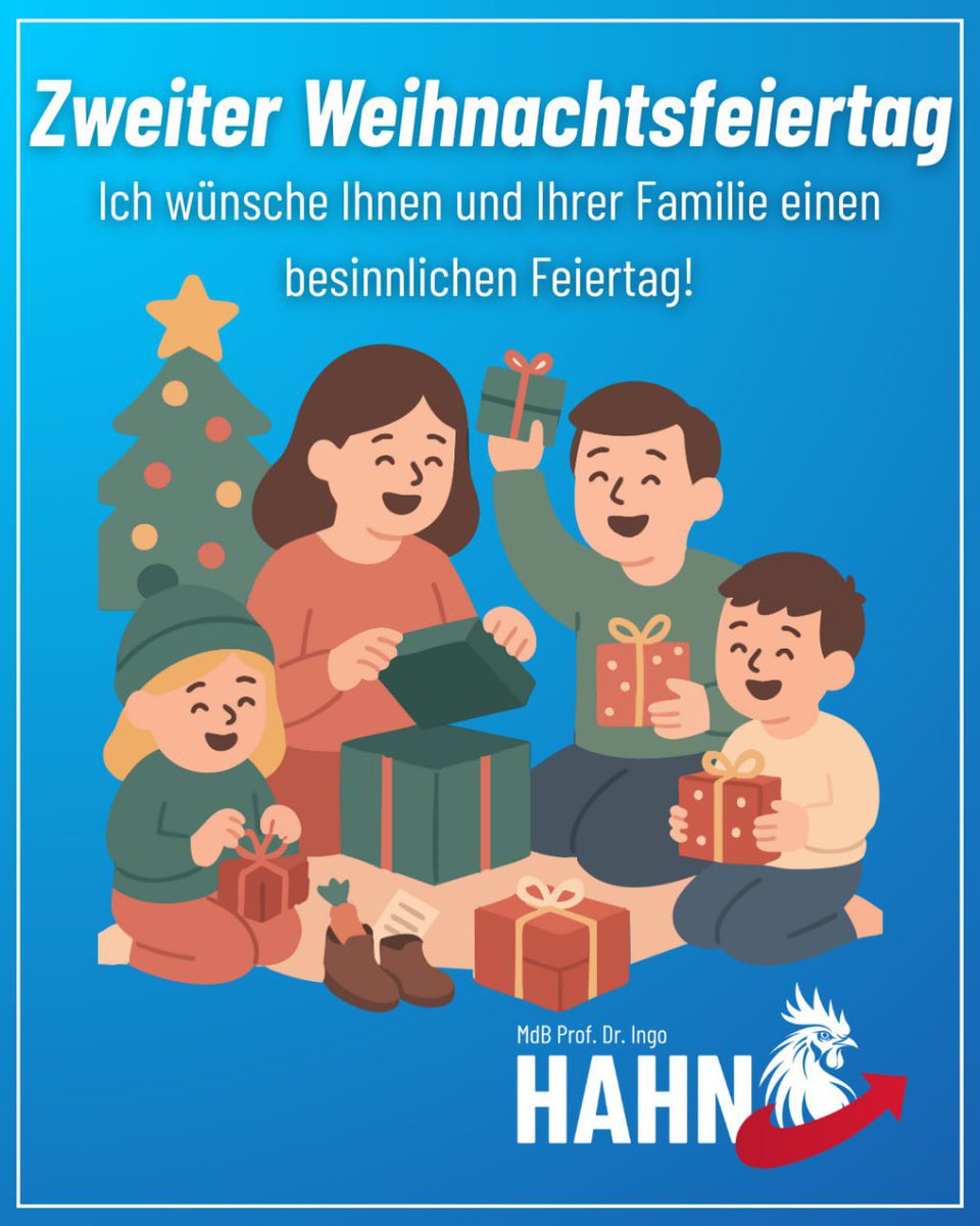IngoHahnAfD's tweet image. Zweiter Weihnachtsfeiertag 🎄

Einen tollen Feiertag wünsche ich! 

#IngoHahn #AfD #Weihnachten