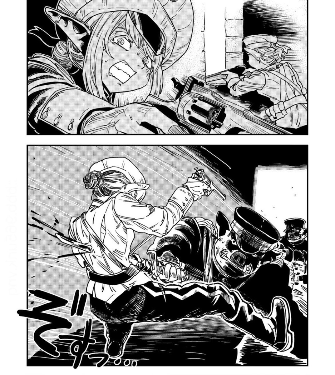 新キャラ「黒髪そばかすギザ歯エルフちゃん」もそうだが。コミカライズ版オルクセンのエルフィンド侵攻から名もなきモブキャラ白エルフちゃん達がこうも気前よくポンポンと昇天して行くの。 