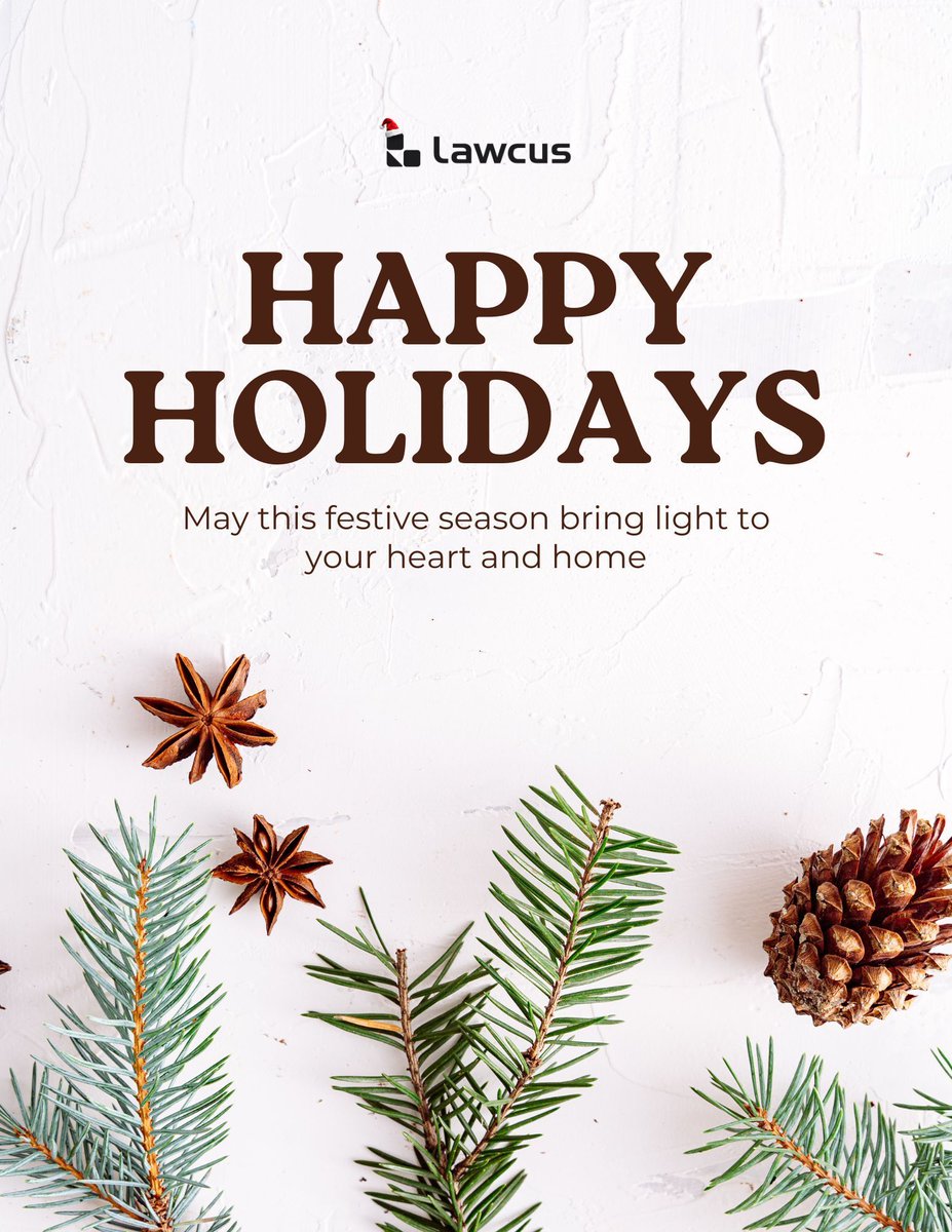 Wishing you a joyful holiday season and a wonderful New Year ahead. May this time bring you peace, good health, and continued success.