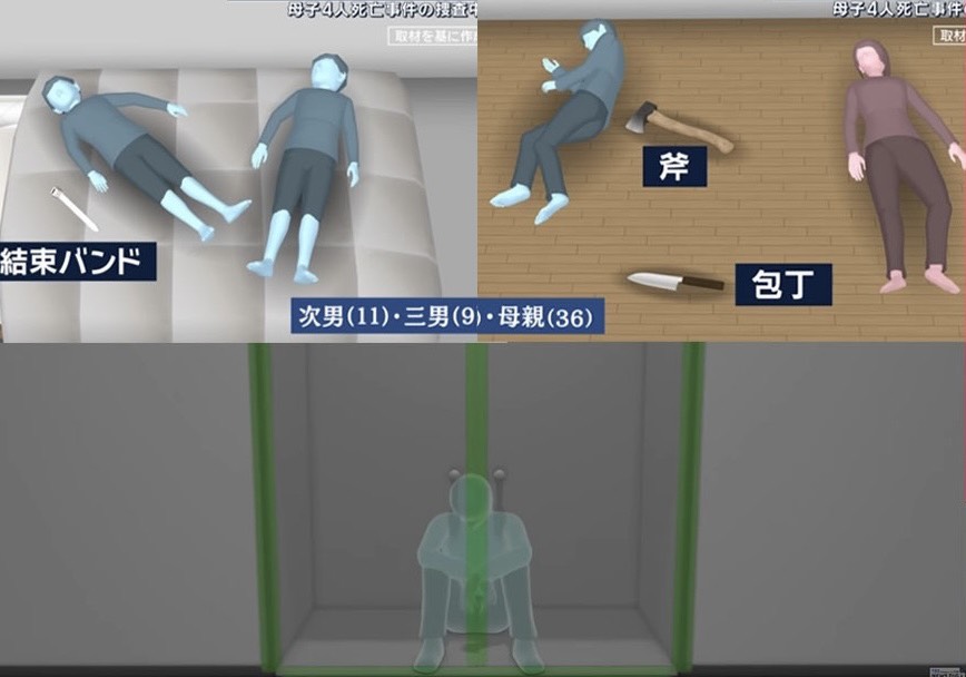 อัปเดตหลักฐานพาร์ท2 หลักฐานมาเพิ่มเรื่อยๆ ในบ้านที่คาดว่าแม่บังคับลูกฆ่าตัวตาย มีทั้งขวานและมีด ส่วนอะพาร์ตเมนต์ที่พบศพผู้ชาย มีภาพกล้องวงจรปิด ผู้เป็นแม่ถือเครื่องฟอกอากาศเข้าไปในอะพาร์ตเมนต์ และโทรศัพท์ของชายคนนี้ ก็อยู่ในรถของแม่ มีการส่งข้อความแสร้งว่าชายคนนี้ยังมีชีวิตอยู่