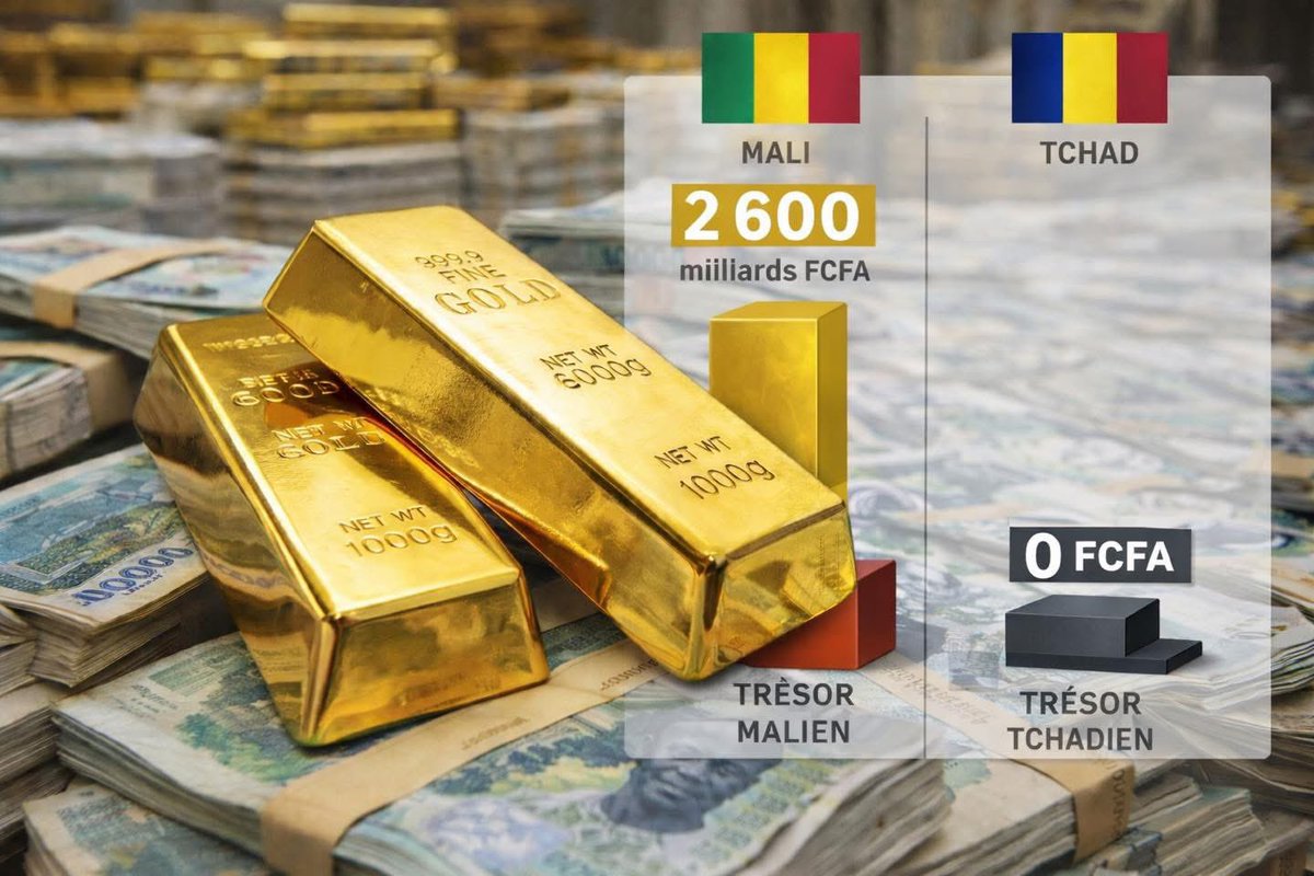 TchadOne's tweet photo. #Tchad 🇹🇩 / Mali 🇲🇱 | Or : un même métal, deux réalités budgétaires — Mali 2 600 milliards FCFA, Tchad 0 FCFA

Selon les données rendues publiques par la BCEAO, l’or a rapporté près de 2 600 milliards de FCFA au budget malien en 2025. Un chiffre massif, assumé, intégré aux comptes extérieurs, traçable et revendiqué par l’État. L’or, pilier stratégique de l’économie malienne, alimente directement le budget national, soutient la balance des paiements et participe au financement des politiques publiques. Coton, bétail, or : le Mali a fait le choix de compter, publier et encaisser.

Au Tchad, la situation est d’une nature radicalement différente. Pour le budget tchadien, l’or a rapporté officiellement zéro franc CFA. Pas un chiffre, pas une ligne budgétaire crédible, pas une transparence minimale. Pourtant, les volumes extraits, exportés et écoulés sont connus, documentés et largement supérieurs aux déclarations officielles. La différence ? Plus de 2 000 milliards de FCFA, qui ne transitent ni par le Trésor, ni par les comptes publics, mais par un réseau mafieux structuré autour de la SONEMIC et de la présidence.

Là où le gouvernement malien transforme l’or en recettes publiques, le régime tchadien l’a transformé en rente opaque. La SONEMIC, censée être un outil stratégique de souveraineté minière, fonctionne comme une boîte noire : contrats flous, exportations sous-déclarées, destinations dissimulées, circuits parallèles vers la Turquie, les Émirats ou la Chine. L’État tchadien invoque la pauvreté budgétaire, tout en laissant filer des milliards hors de tout contrôle. Ce n’est pas une incapacité, c’est un choix politique.

Le Mali encaisse 2 600 milliards. Le Tchad affiche zéro. Entre les deux, il n’y a ni fatalité géologique ni différence de potentiel minier, mais une divergence fondamentale de gouvernance. D’un côté, un État qui assume ses ressources. De l’autre, un régime qui les privatise au sommet.

Correspondance particulière TchadOne à N’Djamena