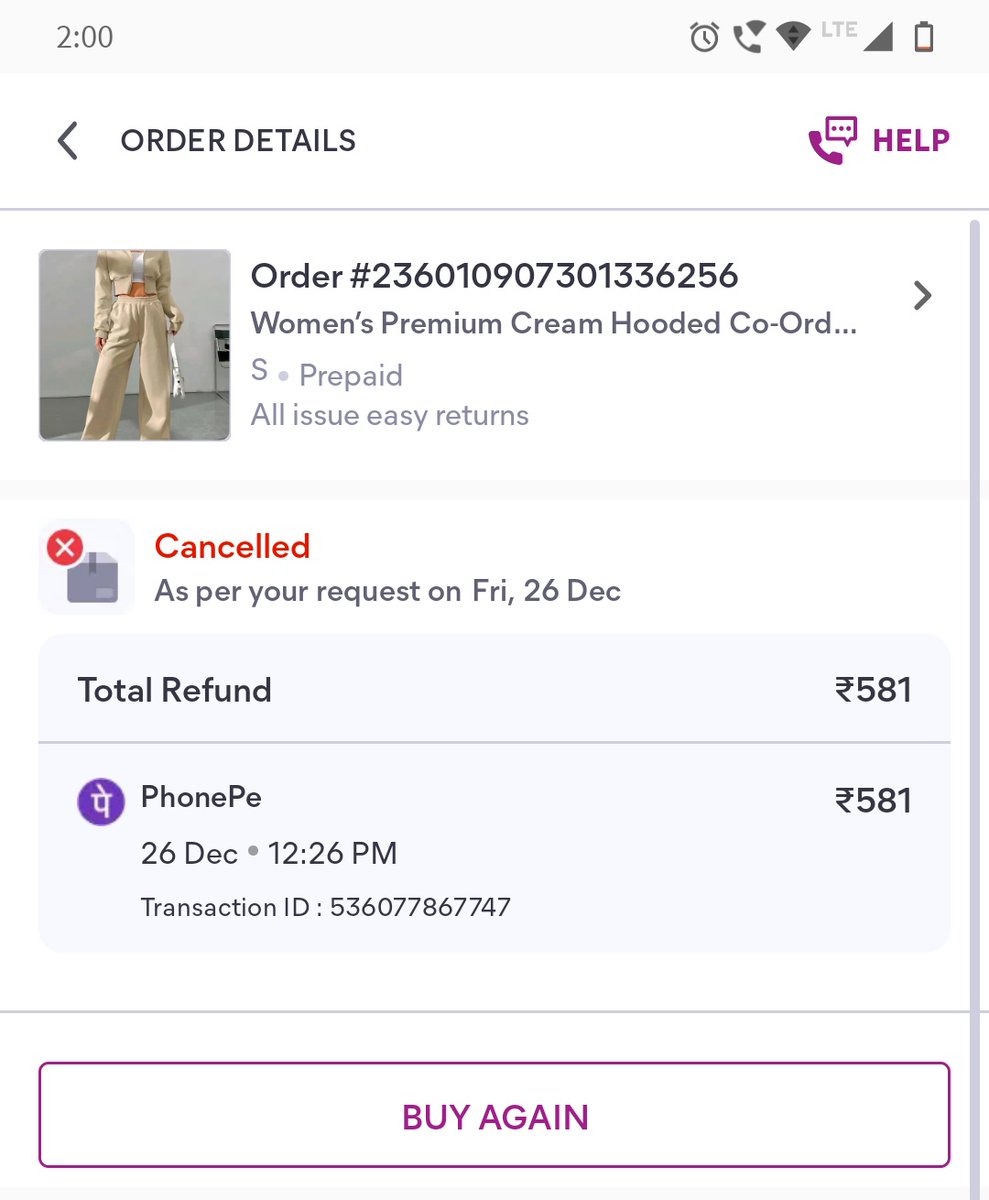 Flower9Flora's tweet photo. @meesho_support This is the order he cancelled https://t.co/QwrJmnJ4GG