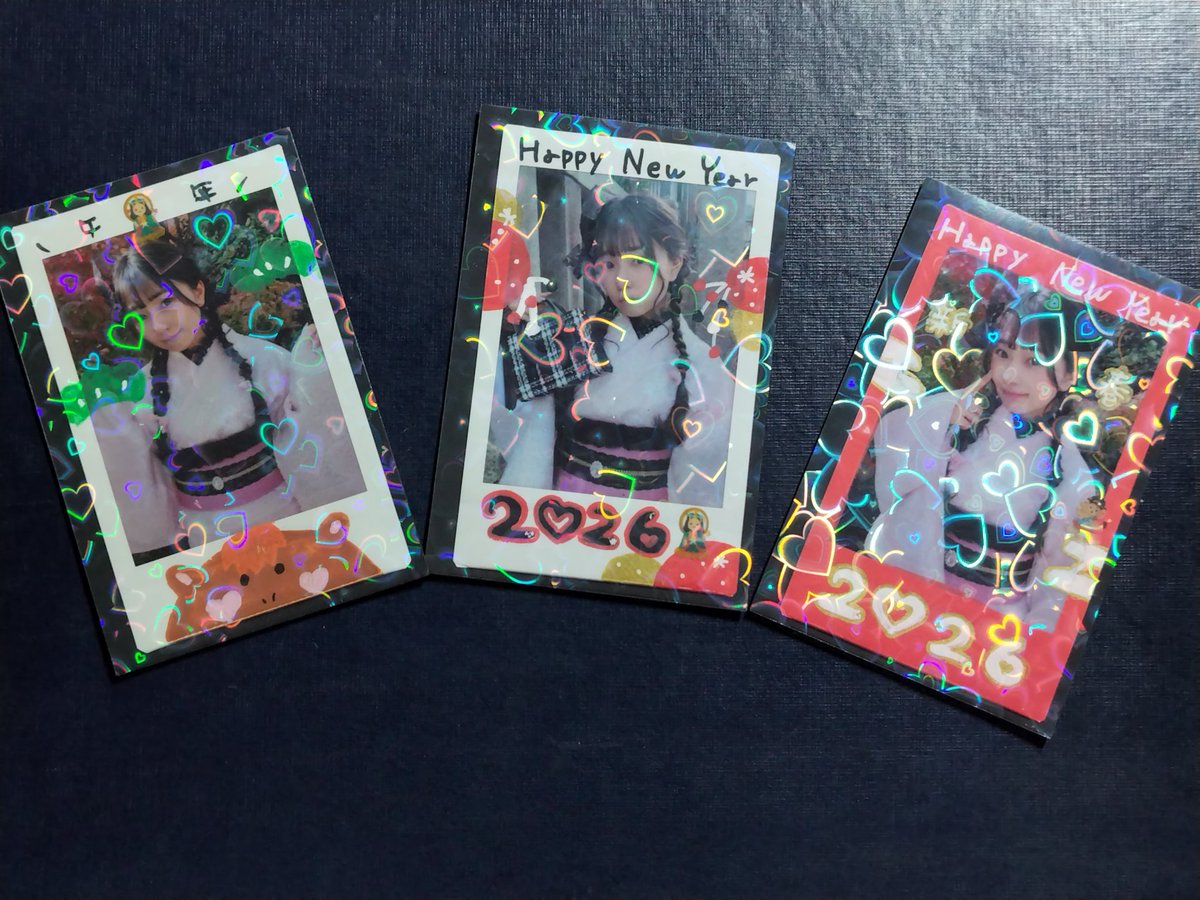 無事に届きました!! ひと足早く新年チェキとブロマイド🎍🐴 (n'∀')η