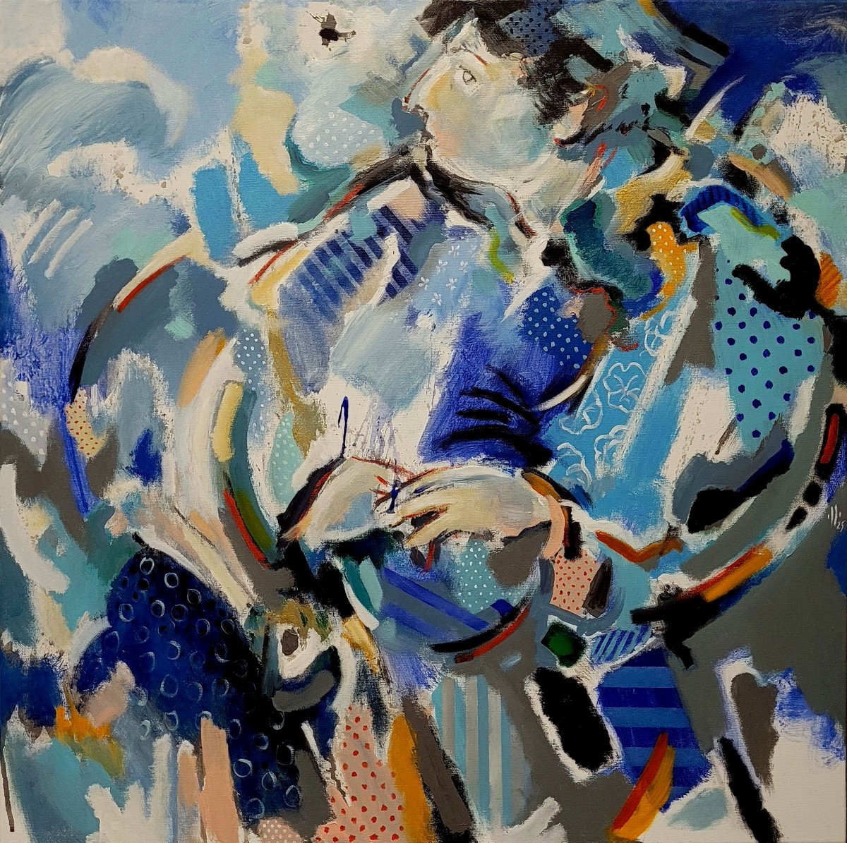 pascalbuffard's tweet image. Création 2025, "la mouche"  80x80 ou comment être attiré par ce qu'il y a de plus futile (Pascal Buffard peintre)