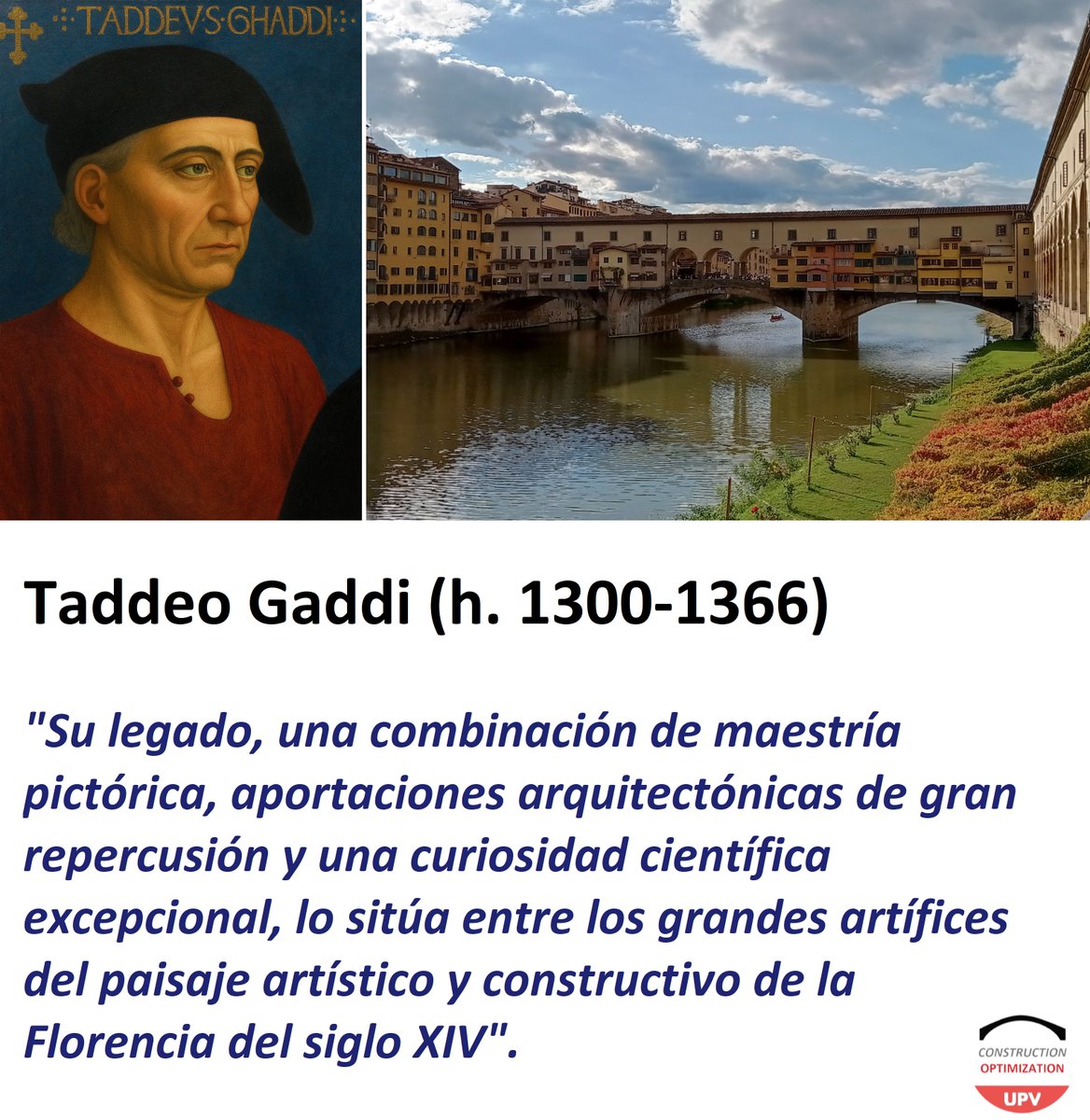 Taddeo Gaddi (1300-1366), pintor y arquitecto florentino, clave para entender la unión entre arte y técnica en la Florencia del Trecento. Descubre su legado aquí: victoryepes.blogs.upv.es/2025/12/26/tad…