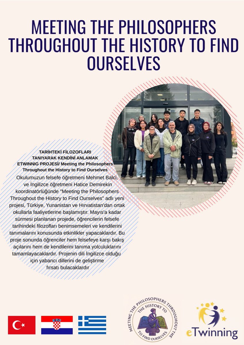 konyasblweb's tweet photo. *TARİHTEKİ FİLOZOFLARI TANIYARAK KENDİNİ ANLAMAK ETWINNIG PROJESİ/ Meeting the Philosophers Throughout the History to Find Ourselves*
Haberin detayları için okul web sitemizi ziyaret edebilirsiniz. https://t.co/tWPmYP2zyh