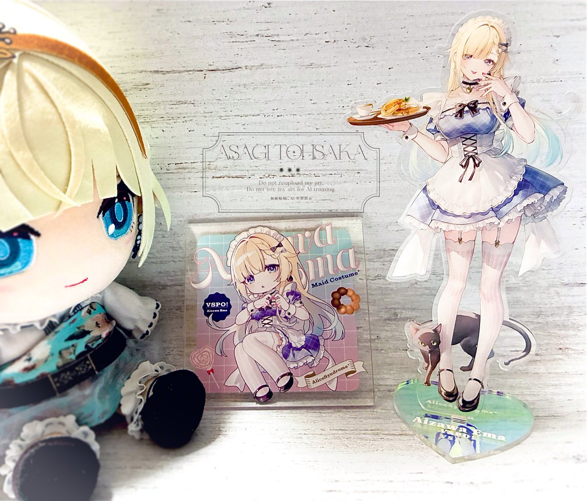 新刊セットに入れるアクリルフィギュアとアクリルコースターのサンプル