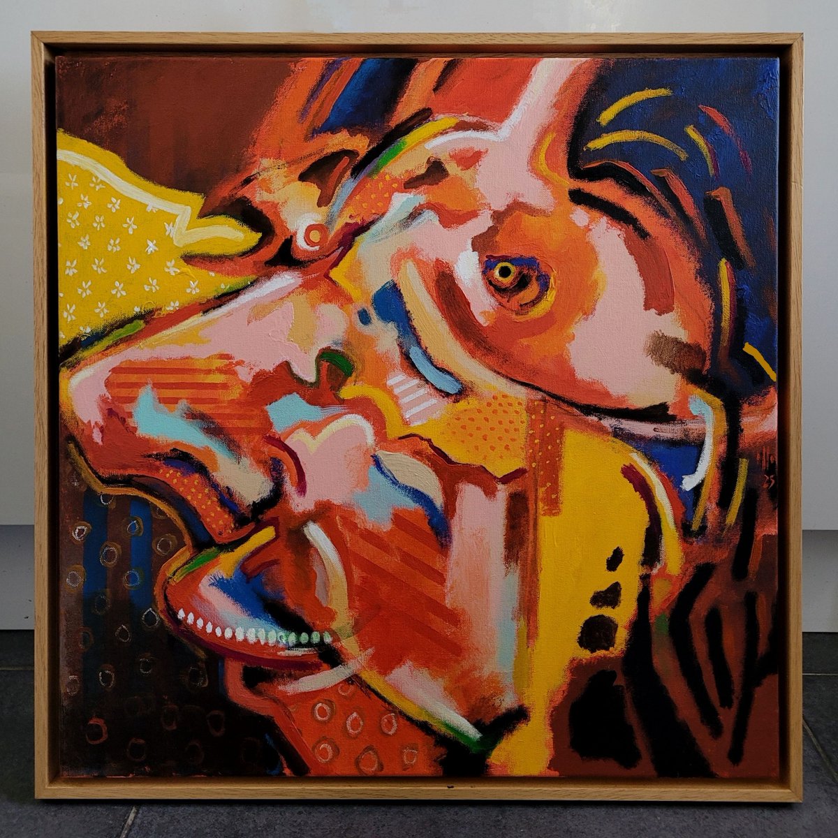 pascalbuffard's tweet image. Création 2025, "Le grand Baratineur" 60x60 ....(pascal Buffard peintre)