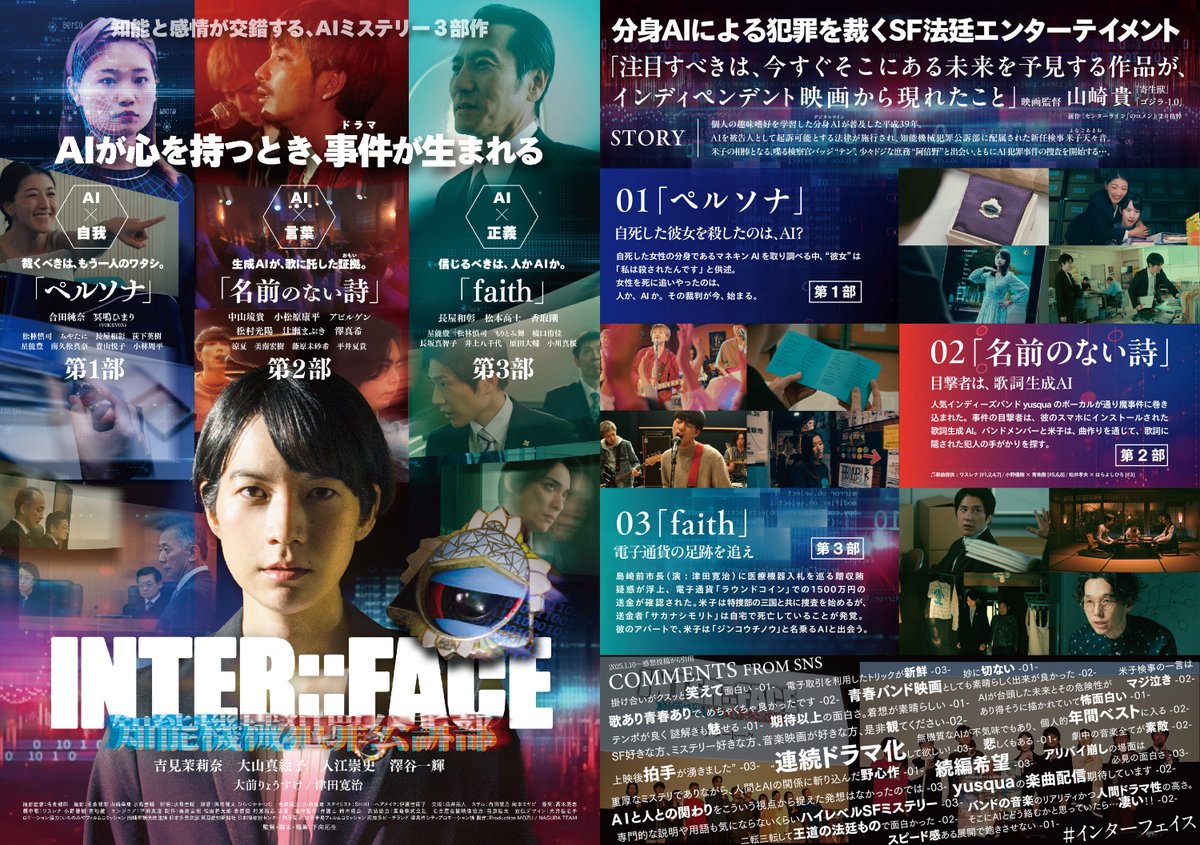 🍿#インターフェイス 配信一覧🌏

◆Amazonプライム
amazon.co.jp/gp/video/detai…

◆U-NEXT
video.unext.jp/title/SID01629…

◆Hulu
hulu.jp/store/inter-fa…

◆Lemino
◆J:COM STREAM
◆ビデオマーケット
◆music.jp
◆カンテレドーガ
◆FOD
◆iTunes（1/3配信）
◆Google/YouTube（1/3配信）