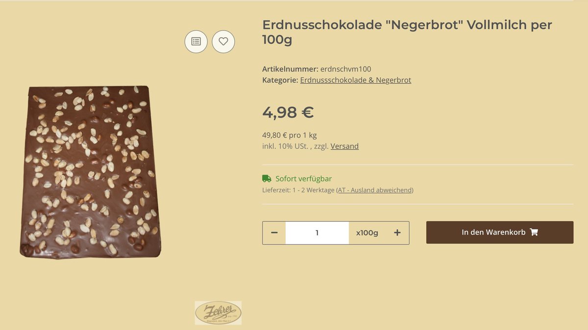 Hab Negerbrot bestellt