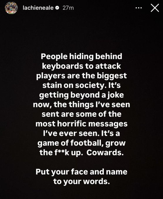 scottgumbleton's tweet photo. Hey Lachie Neale, I'd reckon cheating on your wife and 2 young kids by rooting your mate's missus is a bigger stain on society than tapping a few keys.
But that's just me.
#LachieNeale https://t.co/zp9nO9aHXw