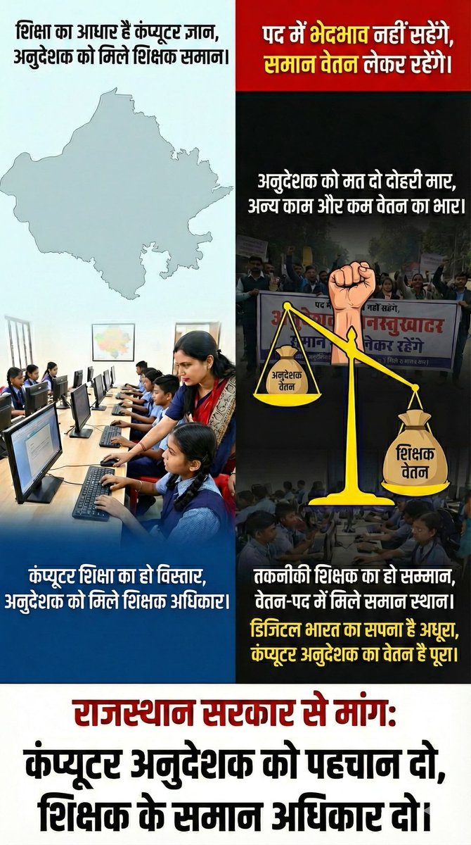 कंप्यूटर अनुदेशक अपने हक के लिए #जयपुर_चलो 
<a href="/1stIndiaNews/">First India News</a>
<a href="/AmritaSing83030/">Amrita Singh</a>
<a href="/RajpalGodara/">Rajpal Godara(Choudhary)</a>
#जयपुर_चलो