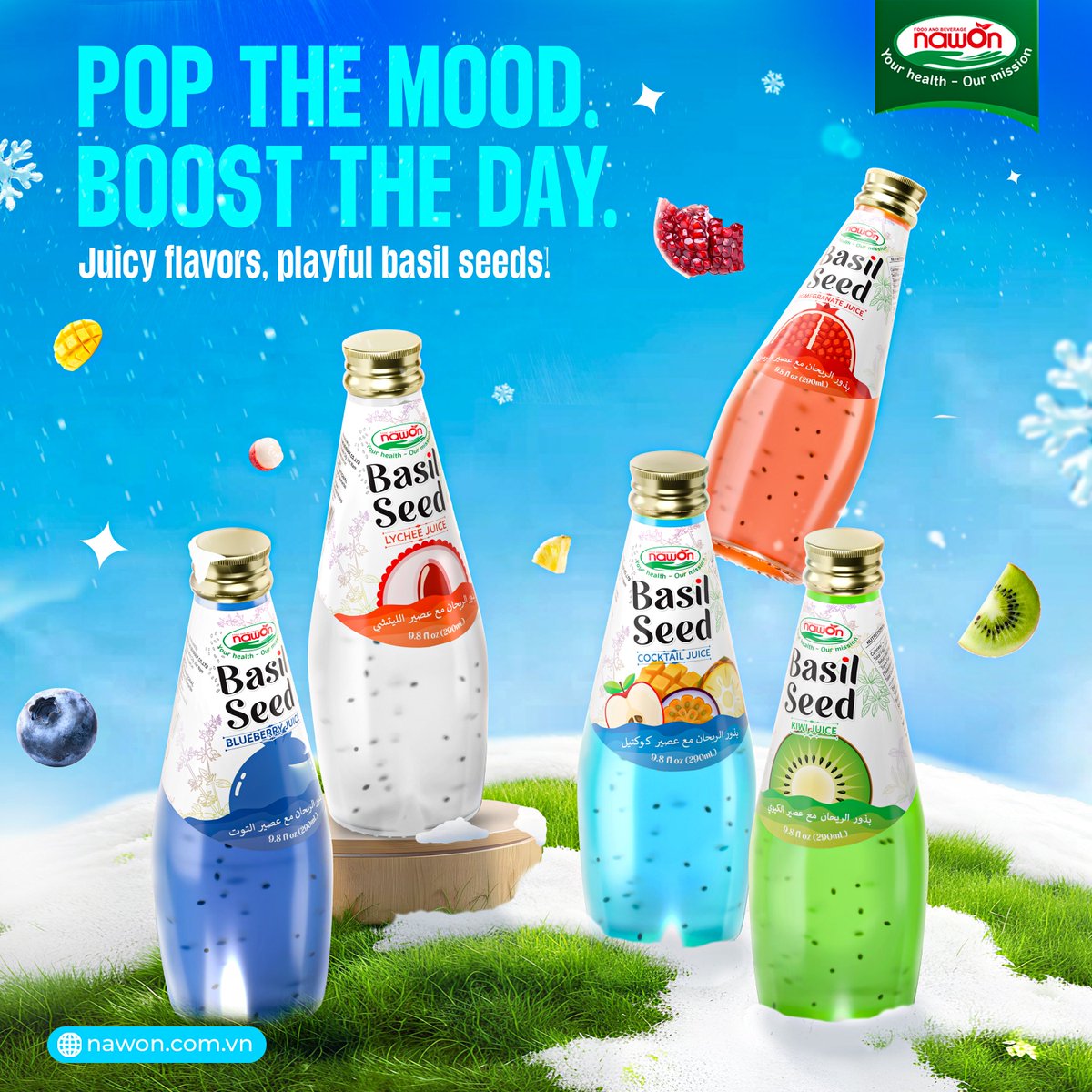nawonbev's tweet photo. ⛅A refreshing blend of fruity freshness and fun, chewy basil seeds💦🍹

A simple choice to quench your thirst, relax, and boost your mood anytime.

👉 Pop the mood. Boost the day.

Website: https://t.co/6YFaf75uDb
 WhatsApp: 097 308 54 99
#Nawon #Vietnam #Wholesale #Gulfood2026 https://t.co/Z8ypGZKHxH