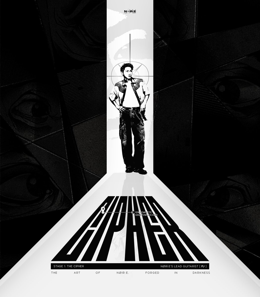 N0IRxE's tweet image. NØIR:E 느와르
‘OFF THE VOID’ CONCEPT

[✦]  FJ  &amp;lt;THE CIPHER&amp;gt;
NØIR:E’s Lead Guitarist

#NØIRE_FJ
#NØIRE #OFFTHEVOID
