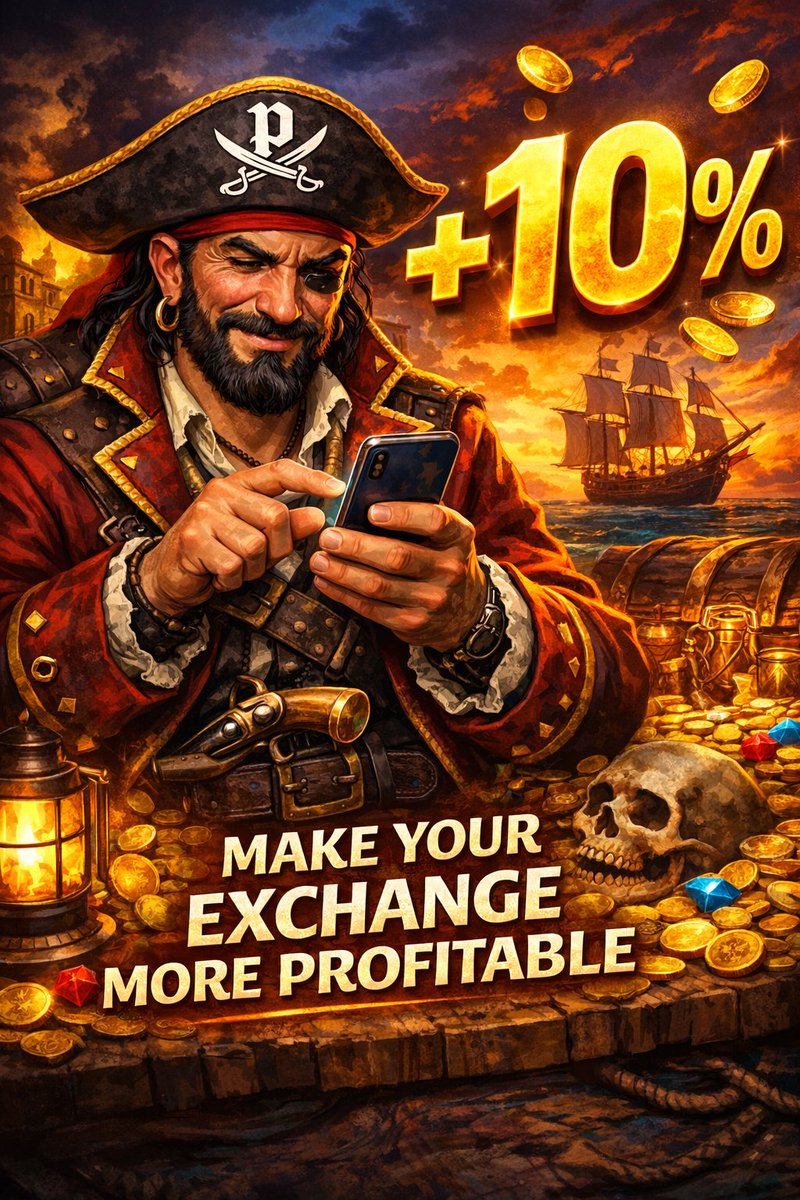 🏴‍☠️ SWAP 5 Update
Premium users can now boost their exchange rate by +10% 🚀
✔ Base rate → new player rules → +10% Premium bonus
✔ Premium = 10,000 PIRATE or 100 COSA
✔ Max exchange rate: 100%
Make your exchange more profitable 💰
@piratecash #PIRATE #COSA #Swap #Crypto