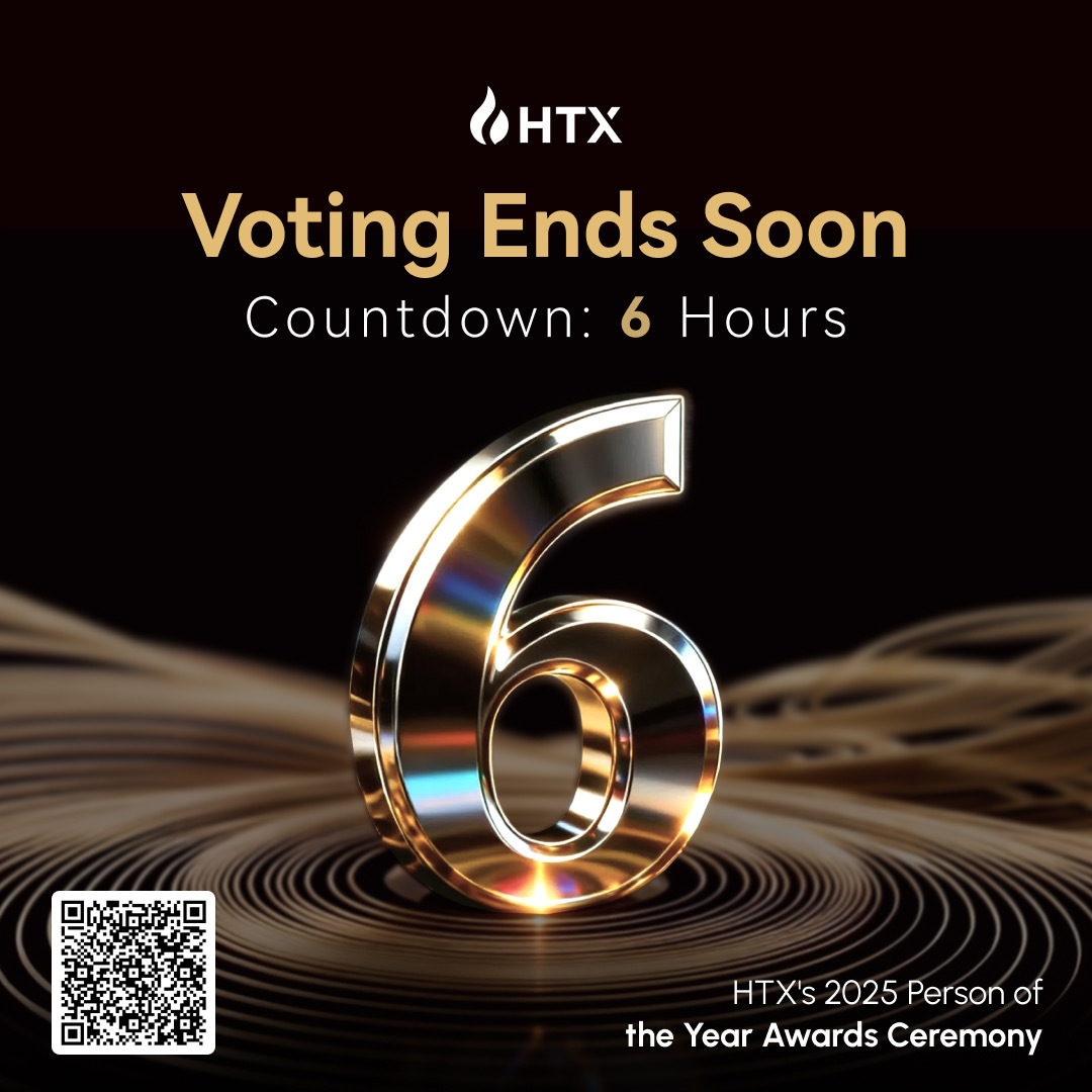 HTX_Global's tweet image. ⏳Last 6 Hours! 
Vote for HTX's 2025 Person of the Year!

Cast your vote now and give your favorite candidate the final push they need to win.

Vote here: htx.com/en-us/live/com…