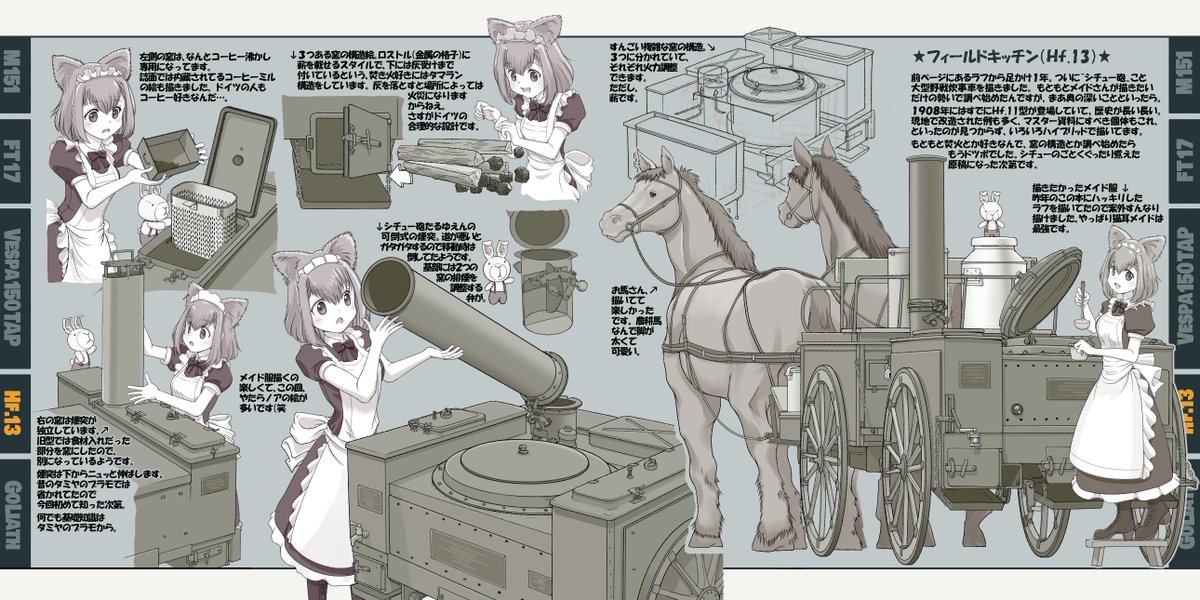【告知】冬コミの新刊、仕上がりました!月刊PANZER連載のメイキング本2025年版です。M151ケネディジープ、ルノーFT17軽戦車、空挺ベスパ、独フィールドキッチン、遠隔操作爆弾ゴリアテ、の5本立て。おまけページも描きました。31日西え52bでお待ちしてます!(*'ω'*)