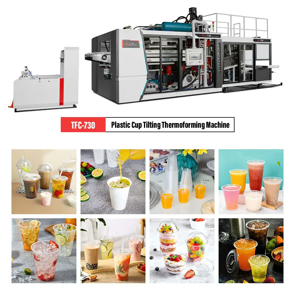 karria01's tweet photo. 🍹Upgrade Your Production with Our TFC-730Plastic Cup Thermoforming Machine!
✅Mould Size (Max.): 730×320mm
✅Forming Depth (Max.): 170mm 
✅Sheet Width: 510-760mm
✅Dimension: L13000×W4300×H2800mm
https://t.co/JeVCEiXtdr
#ThermoformingMachine #PlasticCupProduction https://t.co/QFoCAtMwm3