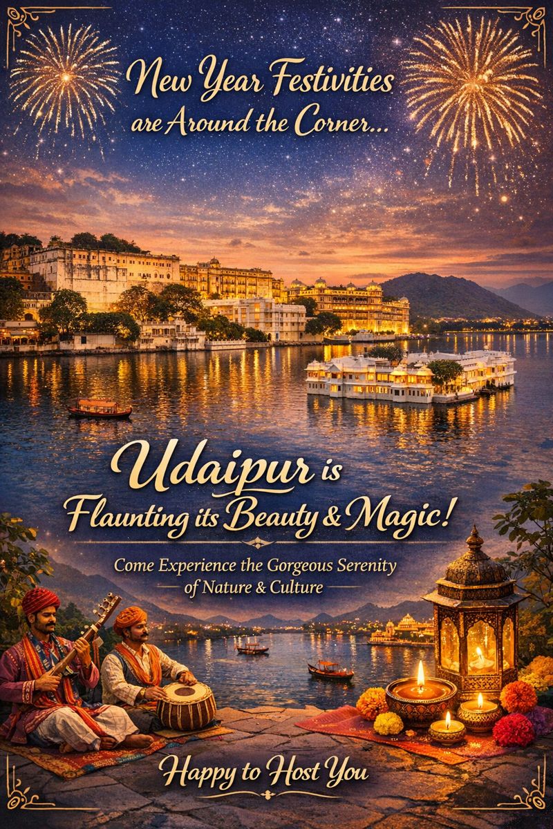 WeAreMewar's tweet photo. With New Year festivities just around the corner, #Udaipur is at its magical best!

Come soak in the beauty, serenity, and rich culture.

Happy to host you 🙂 https://t.co/Poz6uGvLHT