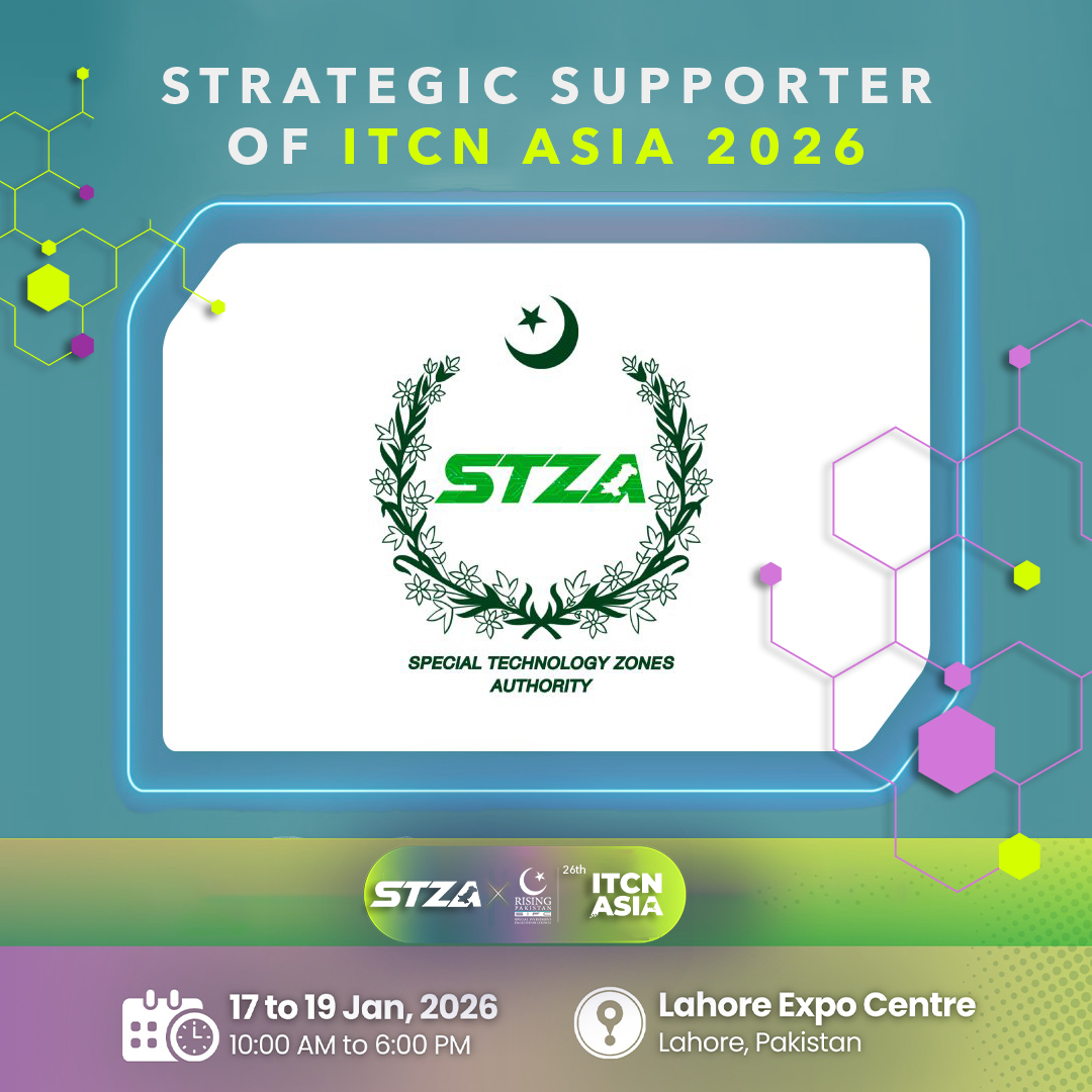 STZAOfficial's tweet photo. #STZA is proud to be a Strategic Supporter of the 27th @ITCNASIASOCIAL, powered by SIFC.

As we continue enabling Pakistan’s technology ecosystem, our presence at ITCN Asia reflects our commitment to supporting innovation, investment, and global collaboration across Special Technology Zones.

Join us at the Lahore Expo Centre from 17–19 January 2026 as we connect with industry leaders and showcase opportunities powered by one-window facilitation.

Together, we’re strengthening Pakistan’s tech future.

#ITCNAsia2026 #STZA #PakistanTech #TechEcosystem #Innovation #StrategicSupporter #STZAsupportsGrowth