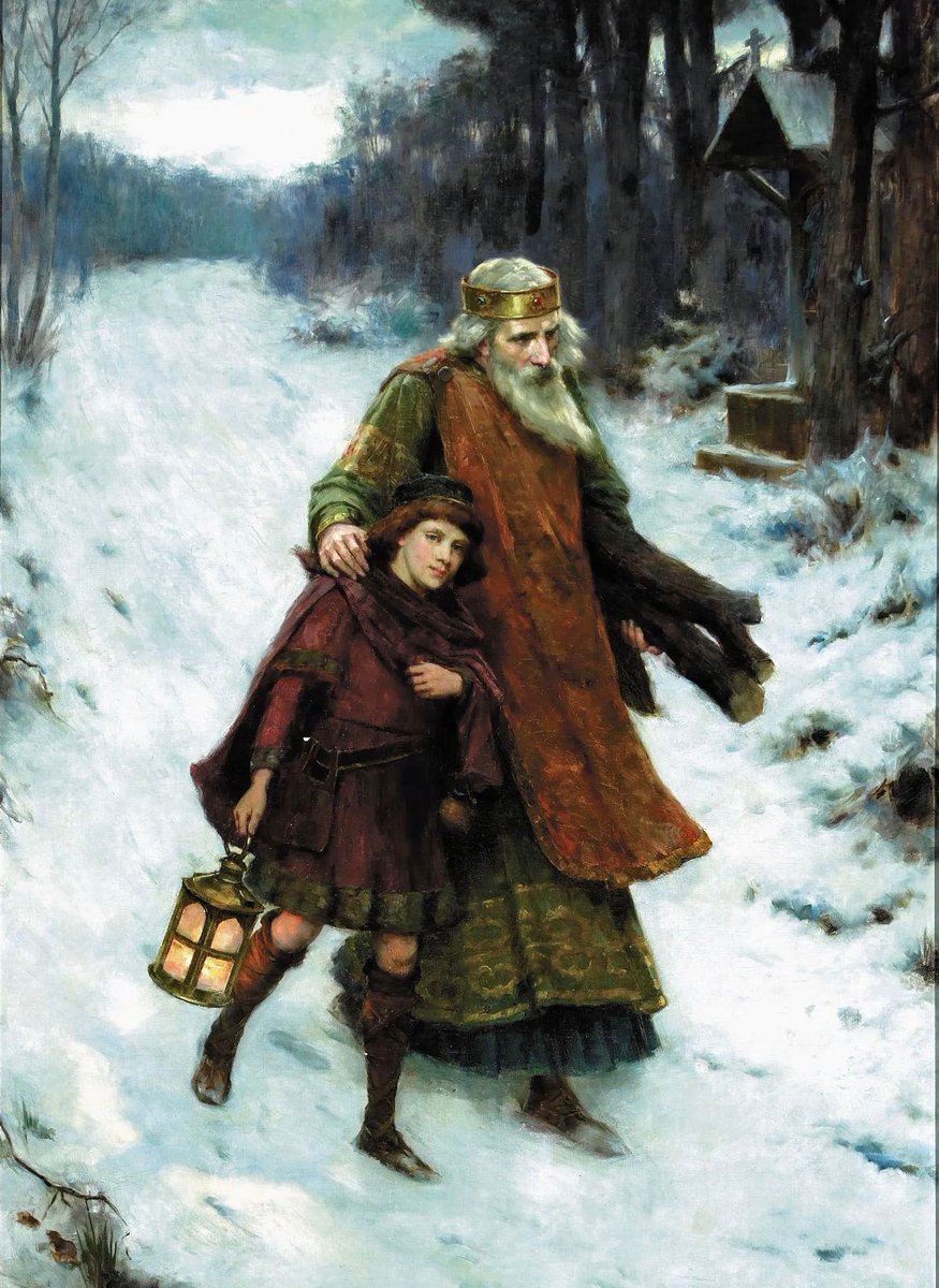 VenetiaJane's tweet image. King Wenceslas of Bohemia, famed for his charity, ruled in the 10th c. A Christmas carol tells how he goes out on the Feast of St Stephen, our #BoxingDay, with food and firewood for a freezing peasant, his page following in his steps. A legend of #kindness in the coldest season.