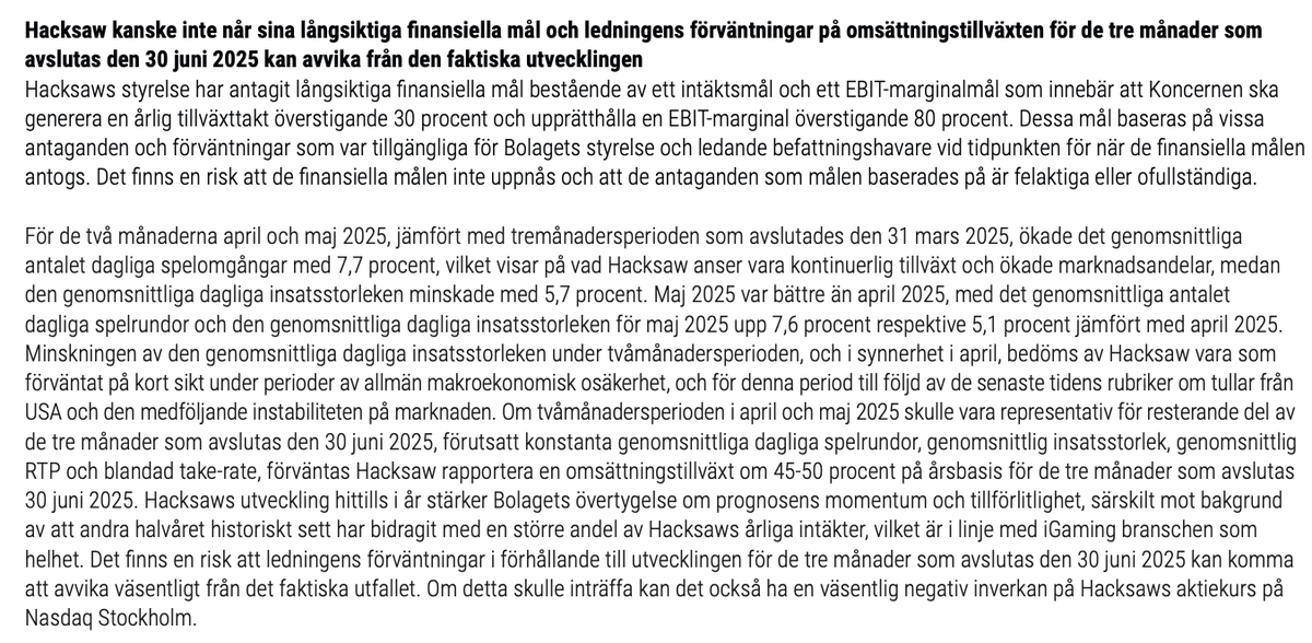 lejooon's tweet image. Hacksaw är en intressant nöt. Strukturell flödespress från lock-up som gick ut nyligen. Men man har också haft en platå på top-line på tre av förra fyra kvartal där endast senaste visade en sekventiell tillväxt. I prospektet kommenterade man att Q2 hade haft en svag början.
