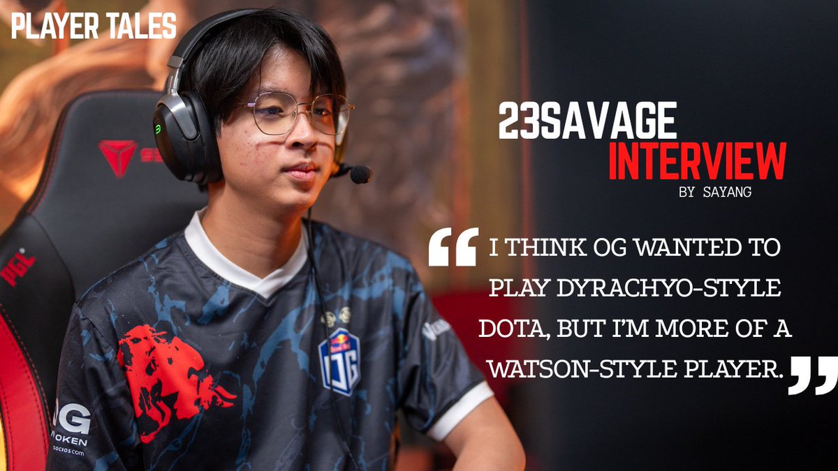 My very first video interview is out, featuring <a href="/23savageDotA/">23savage</a>.

We discussed the full Riyadh 2023 story, his important episode with <a href="/OGesports/">OG</a>, why his team fell apart after a top-3 finish at DreamLeague (and much more).

Links below. Rts appreciated <3