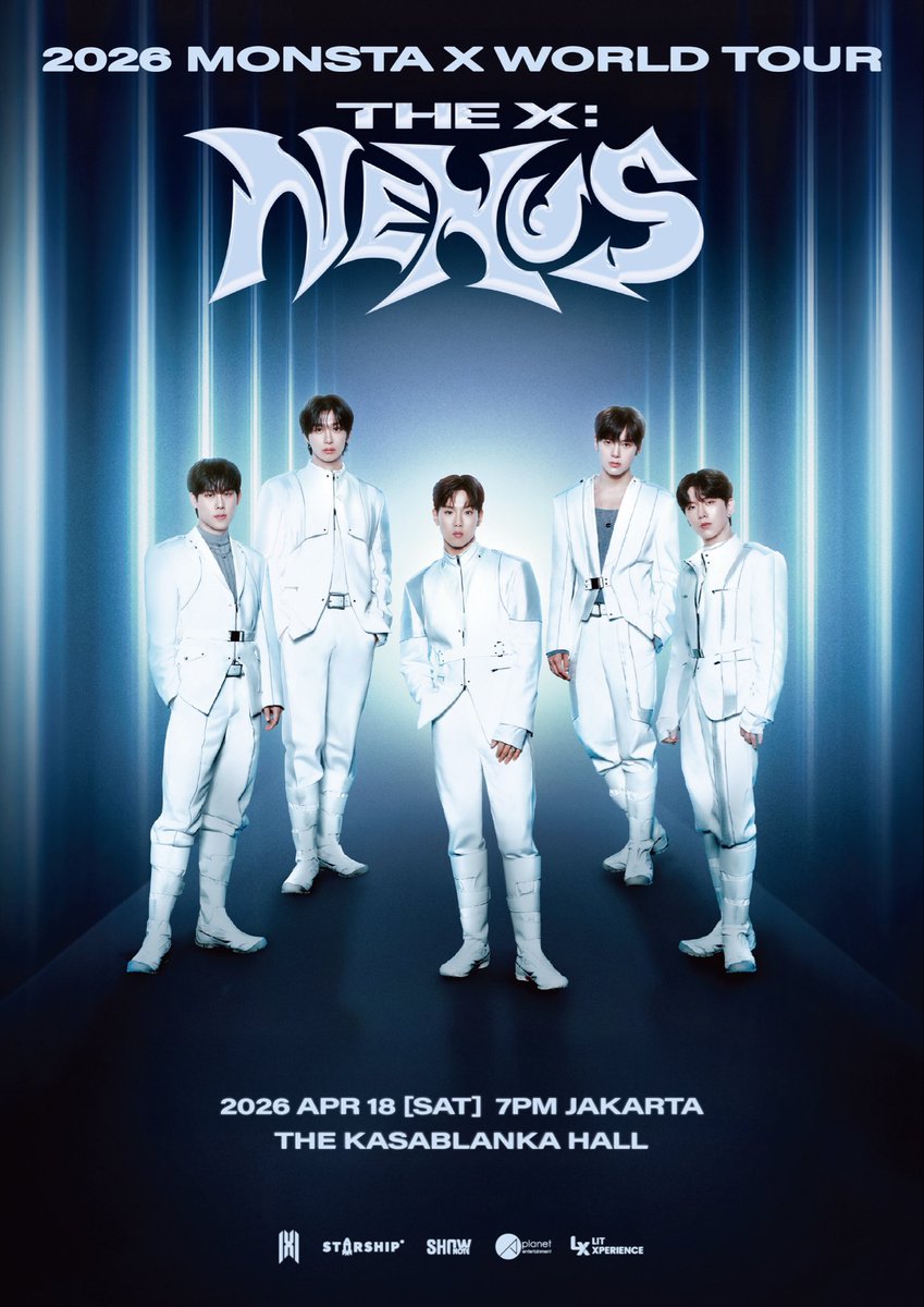 litxperience's tweet image. MONBEBE, ready to step into the NEXUS?

Prepare yourself, MONSTA X is about to Trespass into JAKARTA.

2026 MONSTA X WORLD TOUR [THE X : NEXUS] IN JAKARTA
📅 18 APR 2026 (SAT) 
🕒 7 PM
📍 THE KASABLANKA HALL

Full ticket and seating details coming soon. Stay tuned for updates on…
