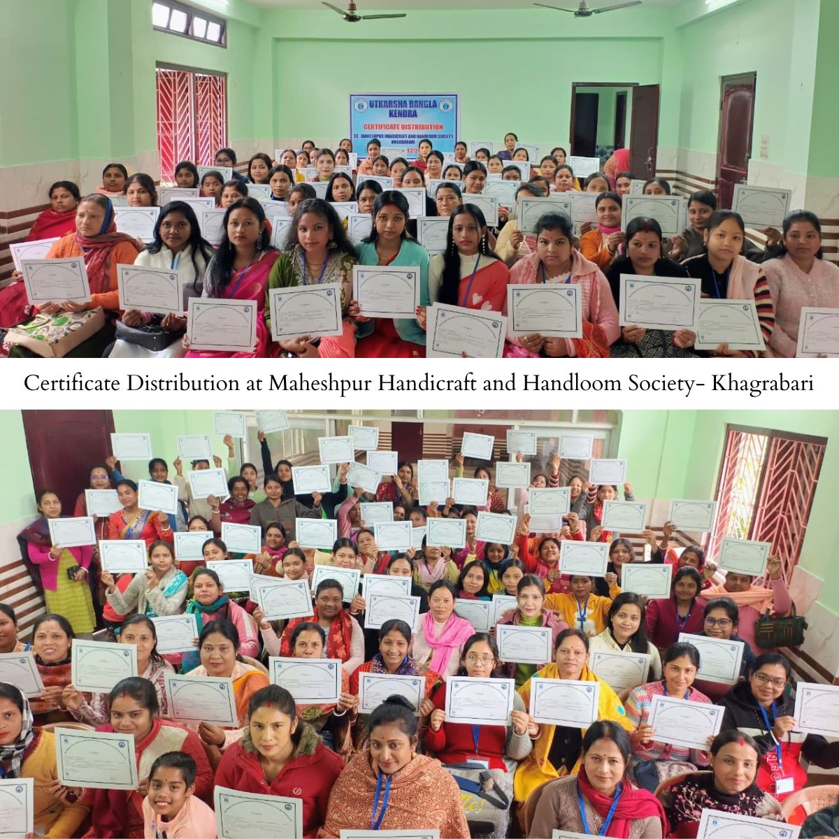 Certificate Distribution at Maheshpur Handicraft and Handloom Society- Khagrabari, for the course of GARMENT MANUFACTURING,V2 at Cooch Behar-II Block,
Utkarsh Bangla
#SkillDevelopment #CertificateDistribution #PBSSD
#GarmentManufacturing #Training