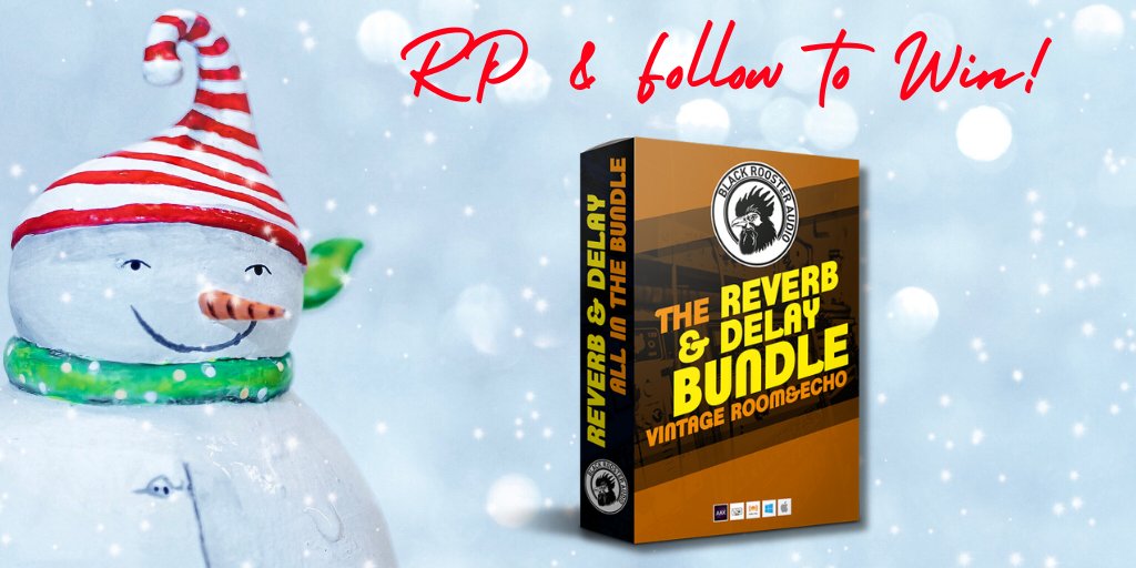 plugindeals's tweet photo. REPOST &amp; FOLLOW @plugindeals and @blackroosterdev to WIN the Reverb &amp; Delay Bundle offered by Black Rooster Audio 🎅 

🎄 https://t.co/AEovnpZGrW

1 Winner chosen January 3 https://t.co/PUn3fu5RcF
