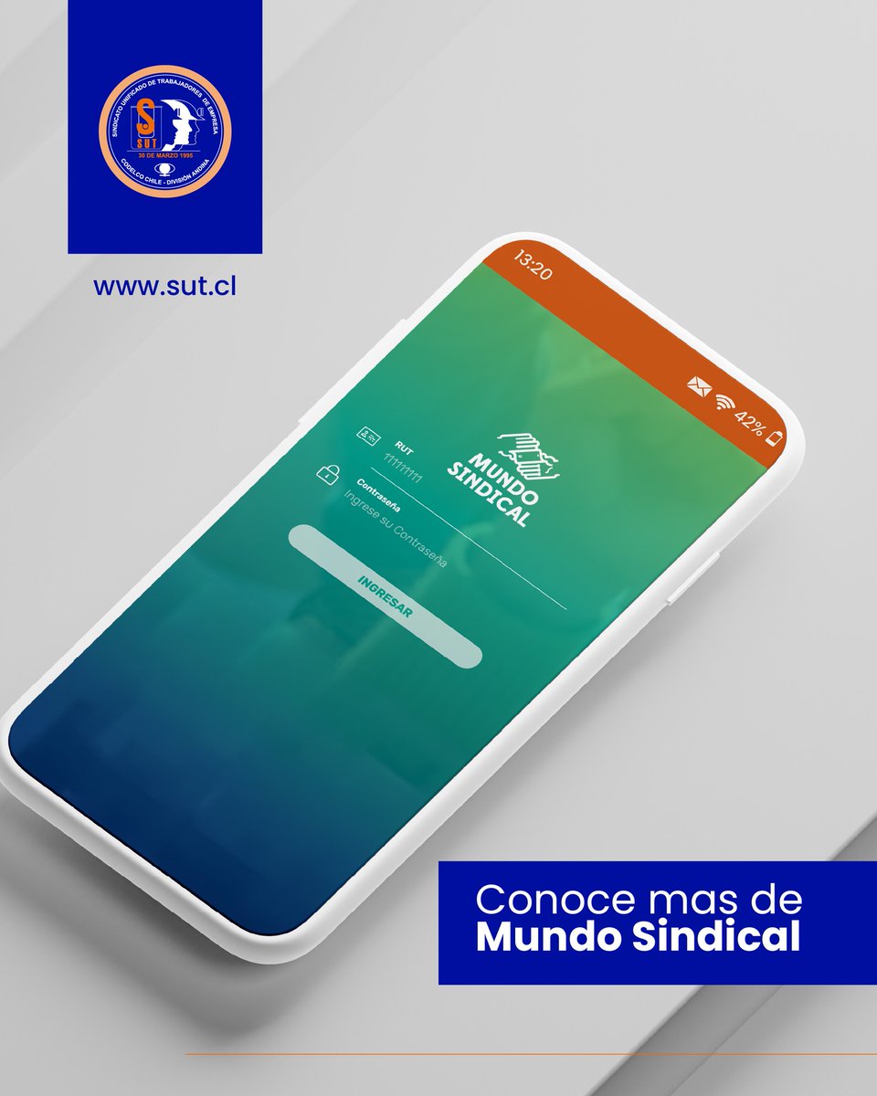 ¡Mantente siempre informado con Sindicato SUT!

¡La forma más ágil y conveniente de estar conectado con SUT!

✅ Freire 332, Los Andes
✅ sut@codelco.cl
✅ +56 34 2 426648
✅ sut.cl