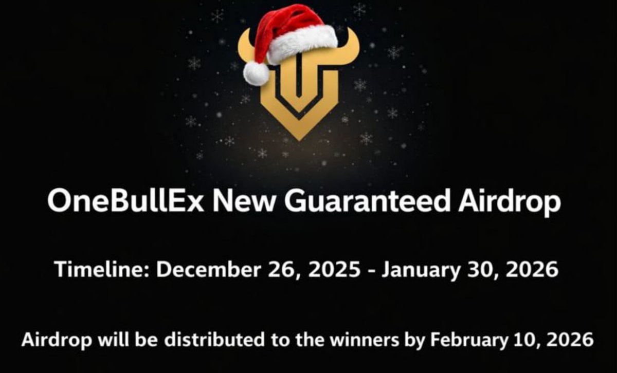 New #airdrop: OneBullEx (Official New Bot &amp; New Guaranteed)
Reward: 2 USDT (Guaranteed)
News: Coinmarketcap, Guaranteed
Distribution date: February 2026

🔗Airdrop Link: t.me/OneBullExNewGu…

1: Airdrop rewards will distribute winners around February 2026
2: Also the top 100