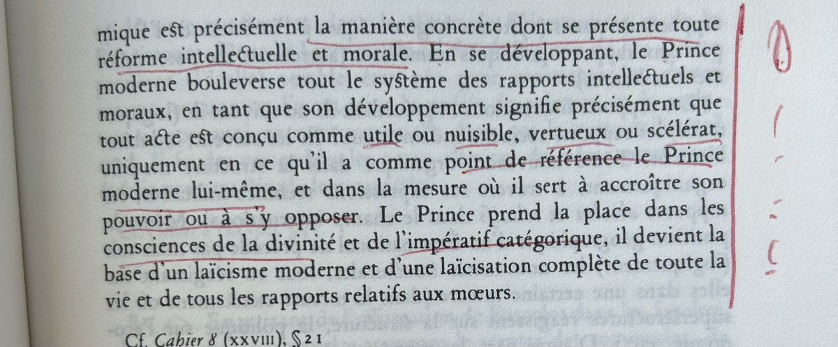 Spectre2Marx's tweet image. « Le Prince prend la place dans les consciences de la divinité et de l'impératif catégorique, il devient la base d'un laïcisme moderne et d'une laïcisation complète de toute la vie et de tous les rapports relatifs aux mœurs » (Gramsci, Cahiers  de prison)