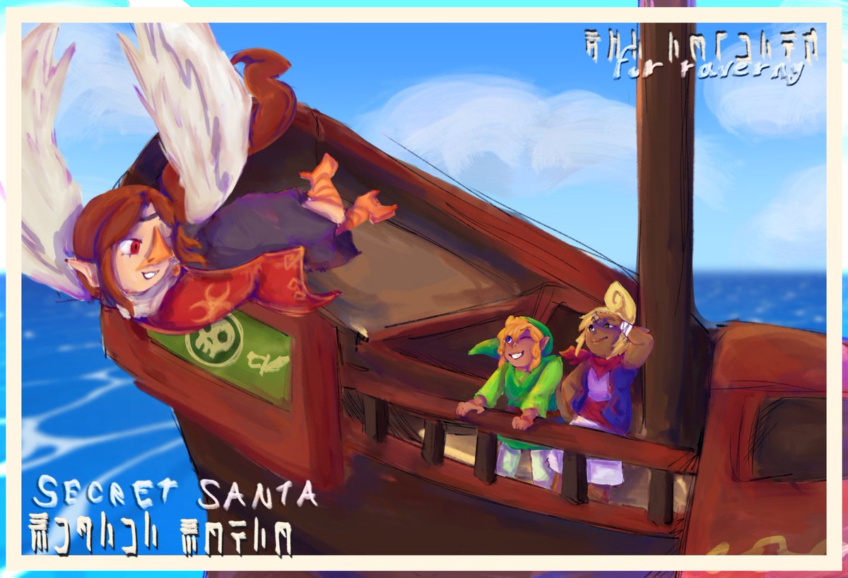 Actually pulled an all nighter for this #ZeldaClaus gift i was so behind.^.

Gift for @/raverny !!!