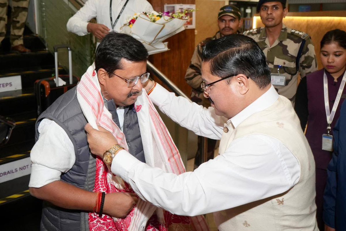 DilipSaikia4Bjp's tweet photo. A warm and heartfelt welcome to the Hon’ble National Working President of the @BJP4India, Shri @NitinNabin Ji, upon his arrival in Assam today at Lokpriya Gopinath Bordoloi International Airport.

#WelcomeToAssam https://t.co/aLCMH2hCLw