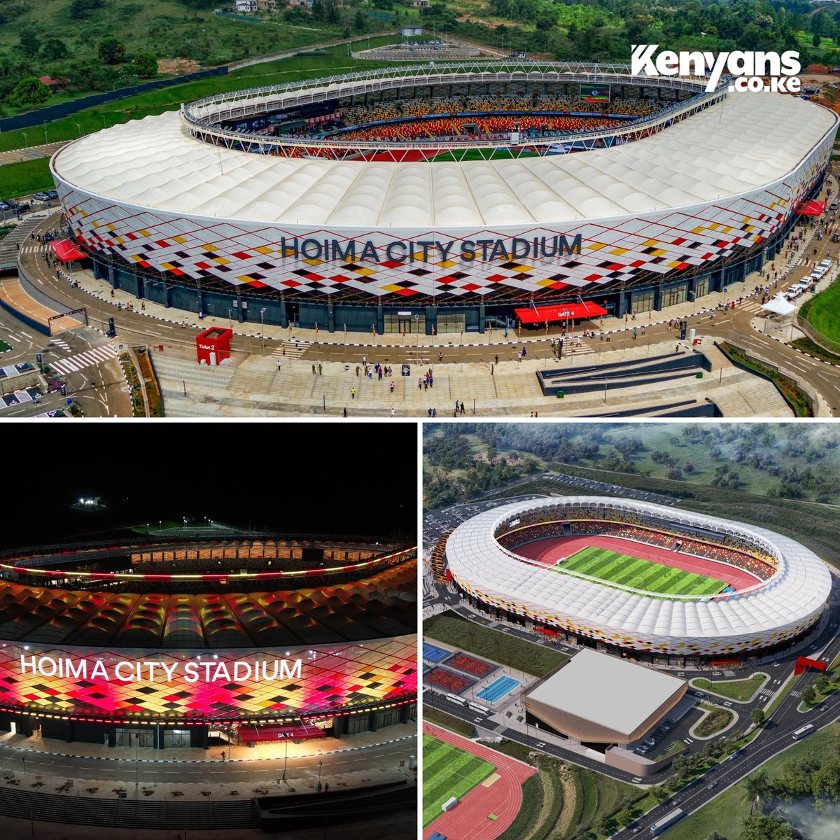 Kenyans's tweet image. Uganda’s new Ksh16 billion, 20,000-seater Hoima City Stadium set to host AFCON 2027 alongside Tanzania and Kenya