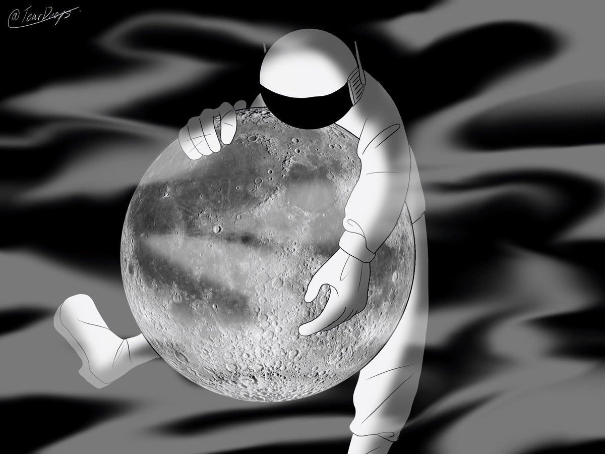 xoxo the moon #illustration 
#絵描きさんと繫がりたい 
#創作クラスタさんと繋がりたい