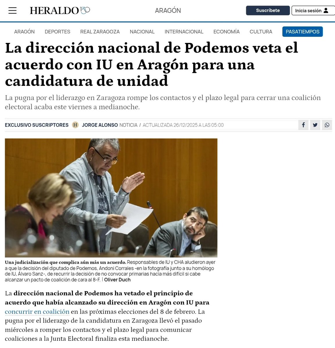 AmandaMeyerh's tweet photo. Si IU y Podemos se entienden en Aragón, se reunen, negocian y acuerdan para concurrir juntas el 8F, con un programa de gobierno de izquierda que haga frente al PP y V🤢X en Aragón, se respeta.
La alternativa se construye desde el territorio, los vetos de Madrid son irresponsibles https://t.co/LQ0l7PhZet