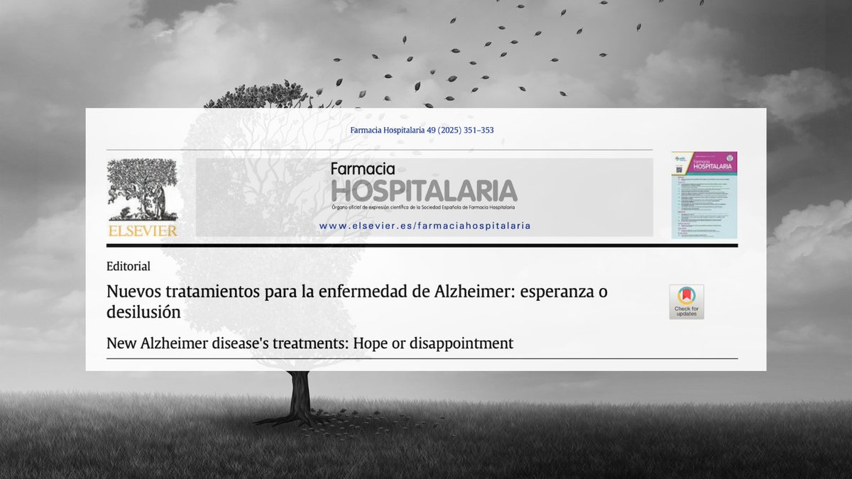 🧠 Los nuevos tratamientos del Alzheimer generan esperanza… pero ¿cuánto aportan realmente? Beneficio real, límites, sostenibilidad y el papel decisivo del farmacéutico hospitalario en su evaluación. 

#Alzheimer  #RevistaFarmaciaHospitalaria 

revistafarmaciahospitalaria.es/es-nuevos-trat…