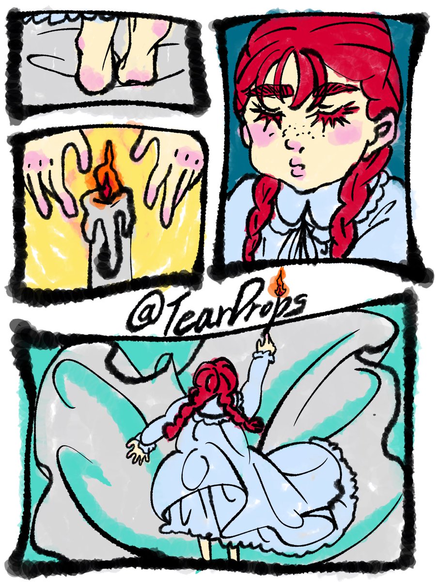 Red girl and sheets🕯
#OC #Illustration
#絵描きさんと繫がりたい 
#創作クラスタさんと繋がりたい