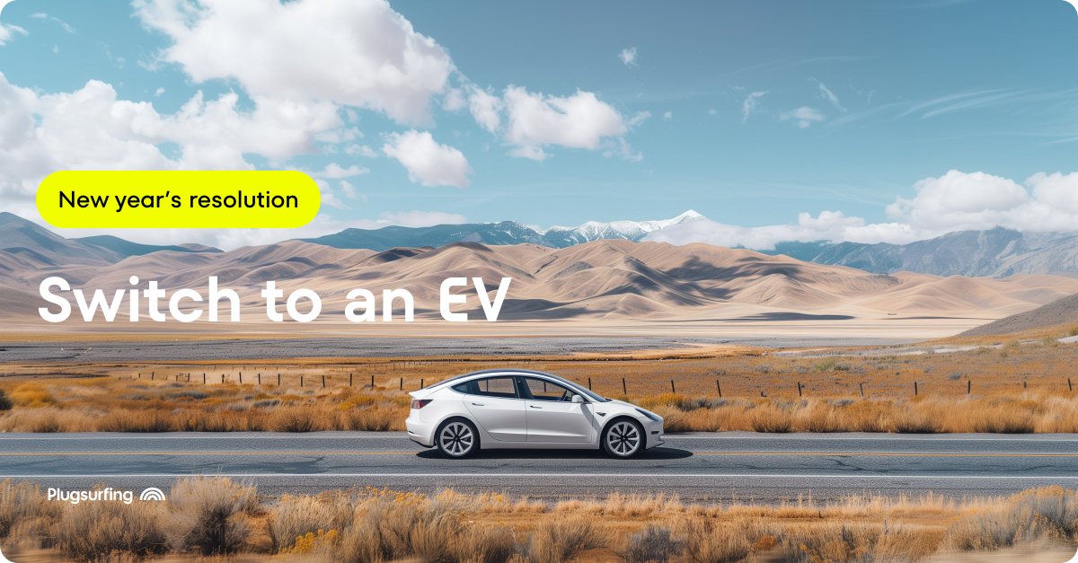 Plugsurfing's tweet photo. Still trying to decide your New Year’s resolution? How about switching to an EV? ⚡️🚗

EV driving is always more efficient than using a traditional petrol or diesel car. ⛽️

For data and insights about EV vs ICE, check out our blog post 👇

https://t.co/gE2GyhBRKg https://t.co/juCLPvYcla