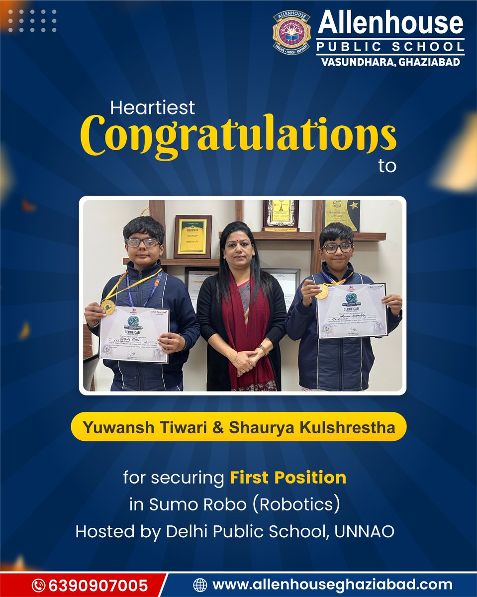 Heartiest Congratulations to Our Young Innovators! 

We are immensely proud to announce the outstanding achievements of our students at HACKATHON 2025, hosted by Delhi Public School, Unnao
